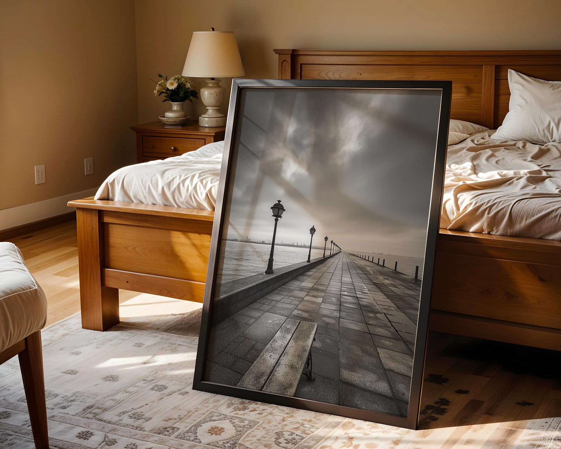 World Landmark | Thessaloniki Greece Print | Black and White Seaside Promenade Wall Art wall art print, minimalist black and white poster, modern Scandinavian wall decor, Monohaus