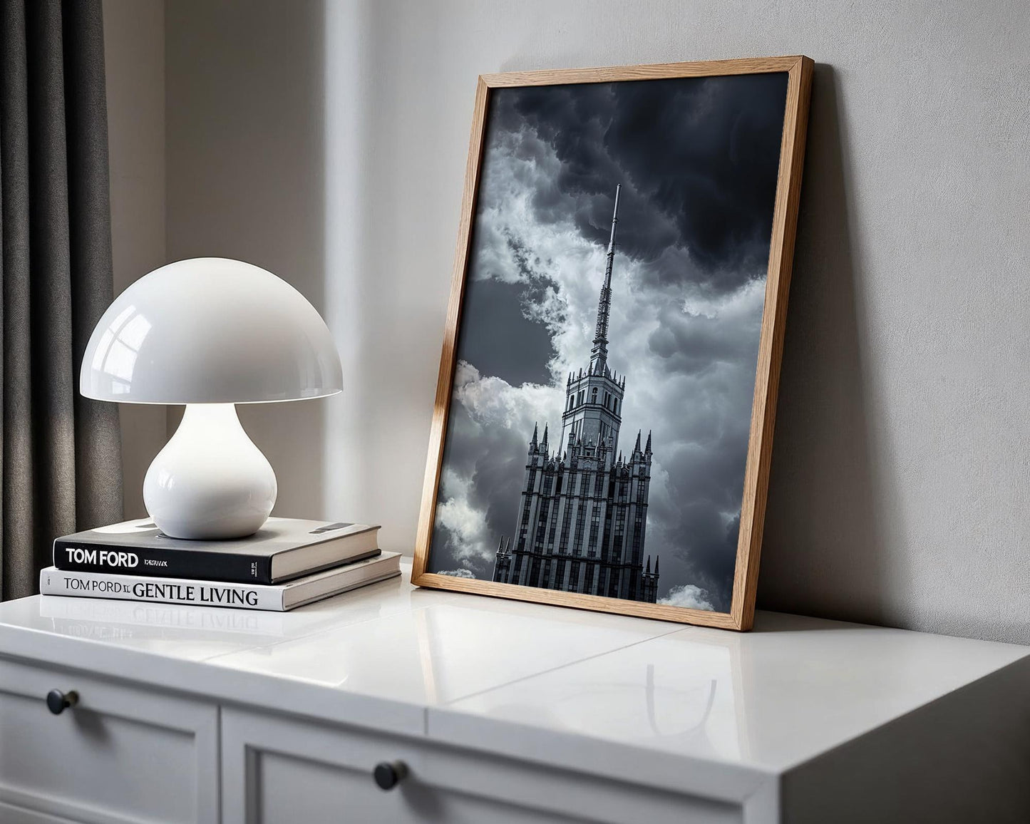 World Landmark | Moscow Seven Sisters Tower | Soviet Architecture Photography wall art print, black and white architectural poster, minimalist modern Scandinavian wall decor, Monohaus