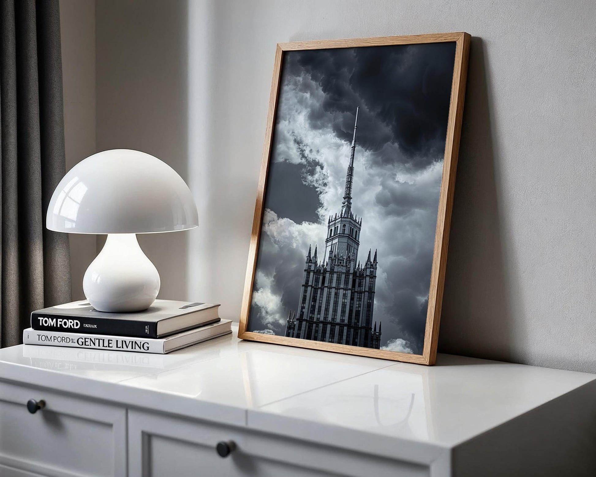 World Landmark | Moscow Seven Sisters Tower | Soviet Architecture Photography wall art print, black and white architectural poster, minimalist modern Scandinavian wall decor, Monohaus