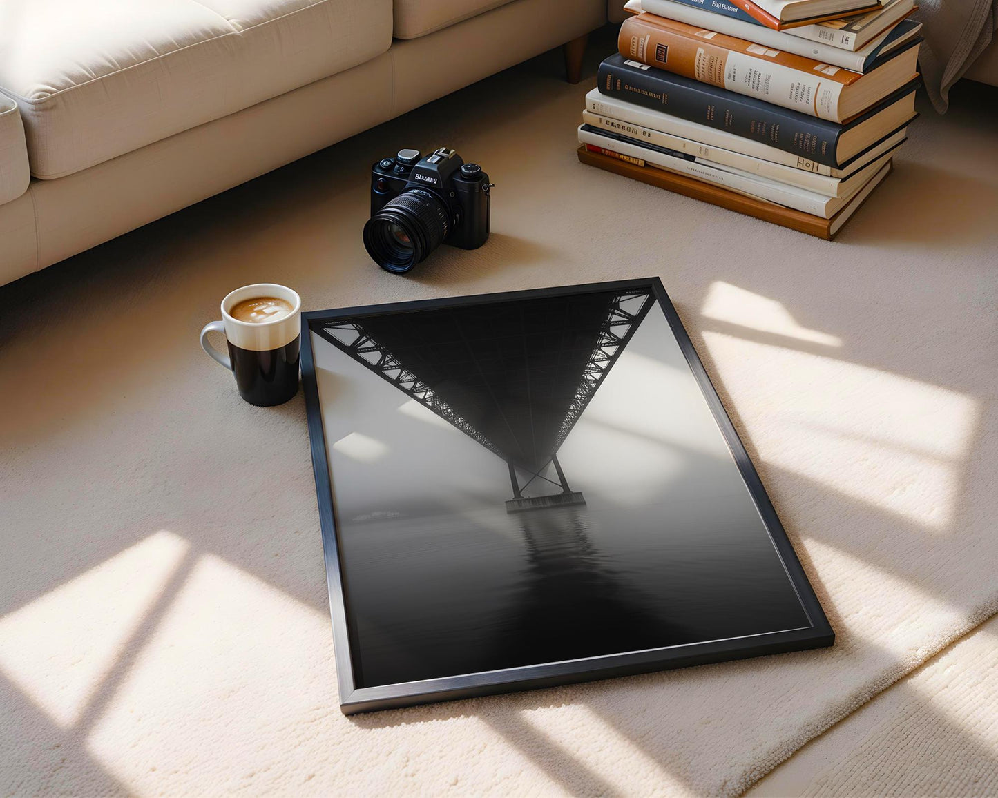 World Landmark | Porto Bridge Photography Print | Minimalist Black and White Wall Art wall art print, minimalist black and white poster, modern Scandinavian wall decor, Monohaus