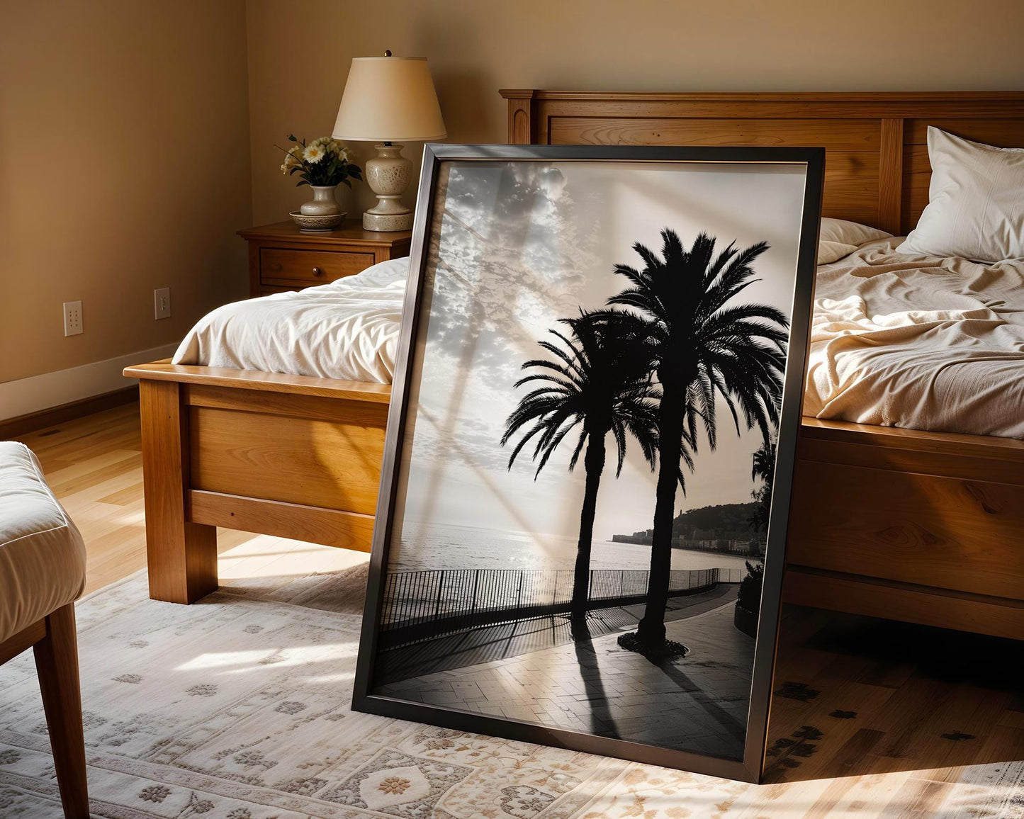 World Landmark | Santa Monica Pier Print | Black and White Coastal Photography wall art print, minimalist black and white poster, modern Scandinavian wall decor, Monohaus