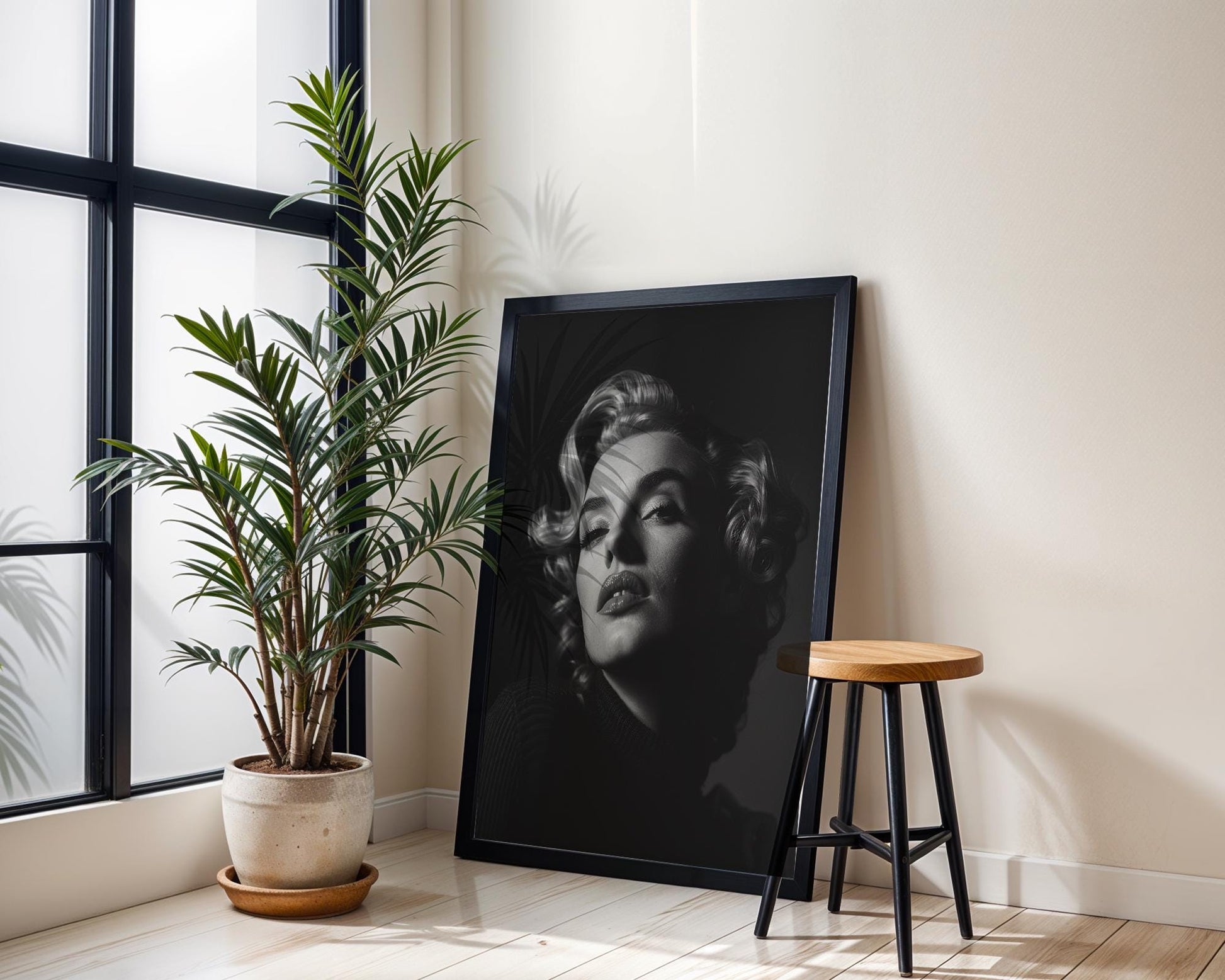 Minimal Wall Art Classic Hollywood Portrait | Black & White Fine Art Photography Print wall art print, minimalist black and white poster, modern Scandinavian wall decor, Monohaus
