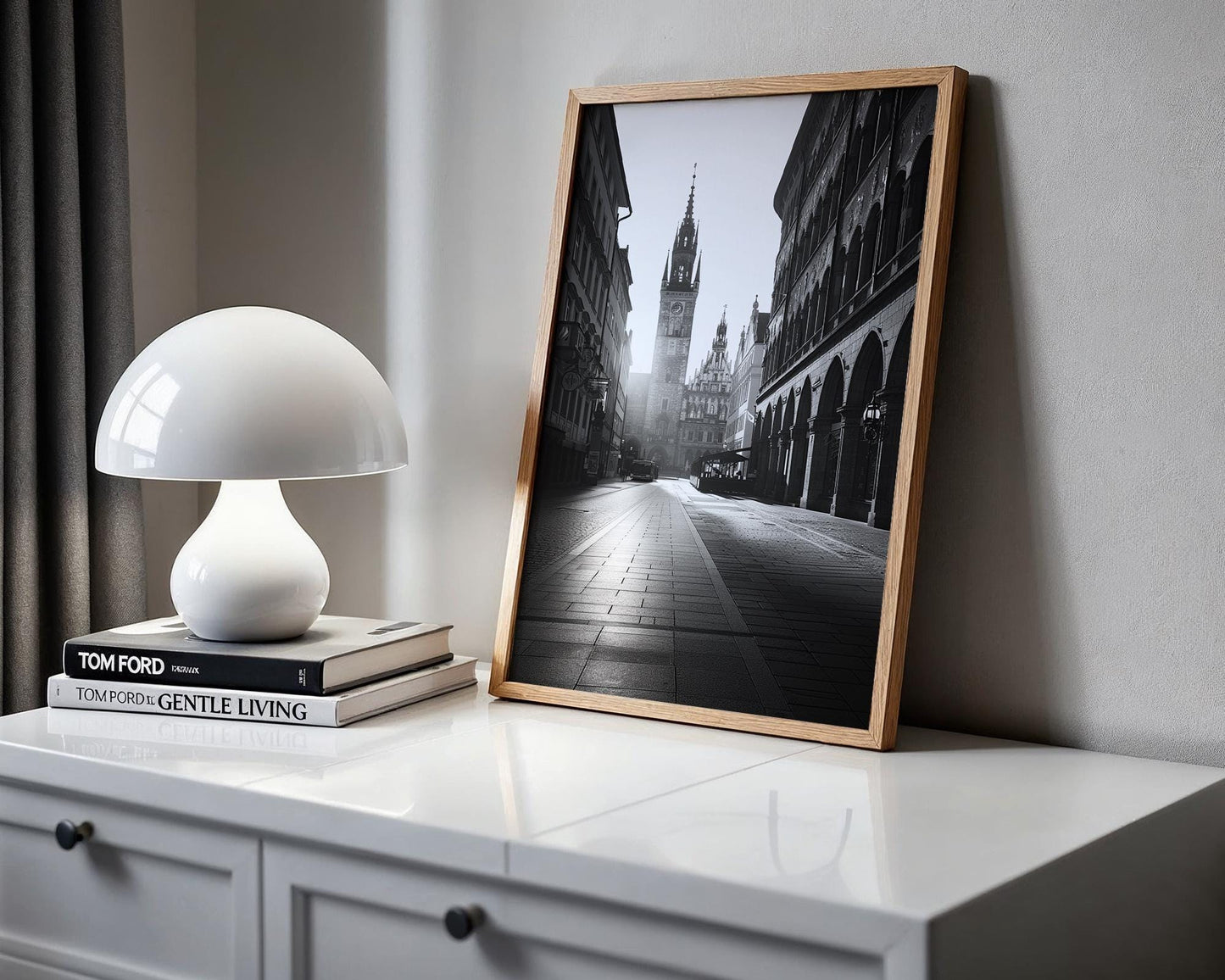 World Landmark | Munich Cityscape Print | Black and White Architecture Photography