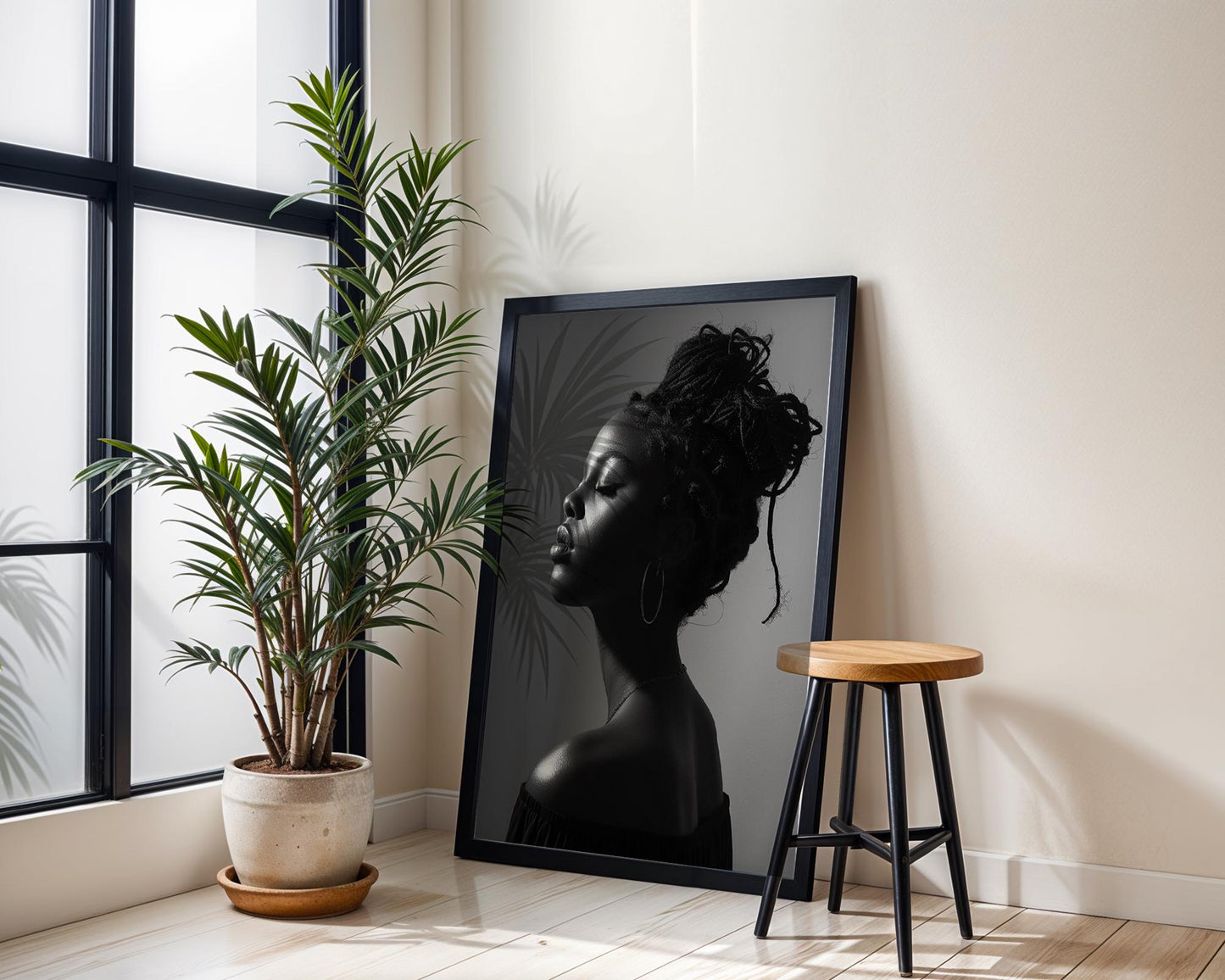 Minimal Wall Art Female Silhouette | Black and White Minimal Photography Print wall art print, minimalist black and white poster, modern Scandinavian wall decor, Monohaus