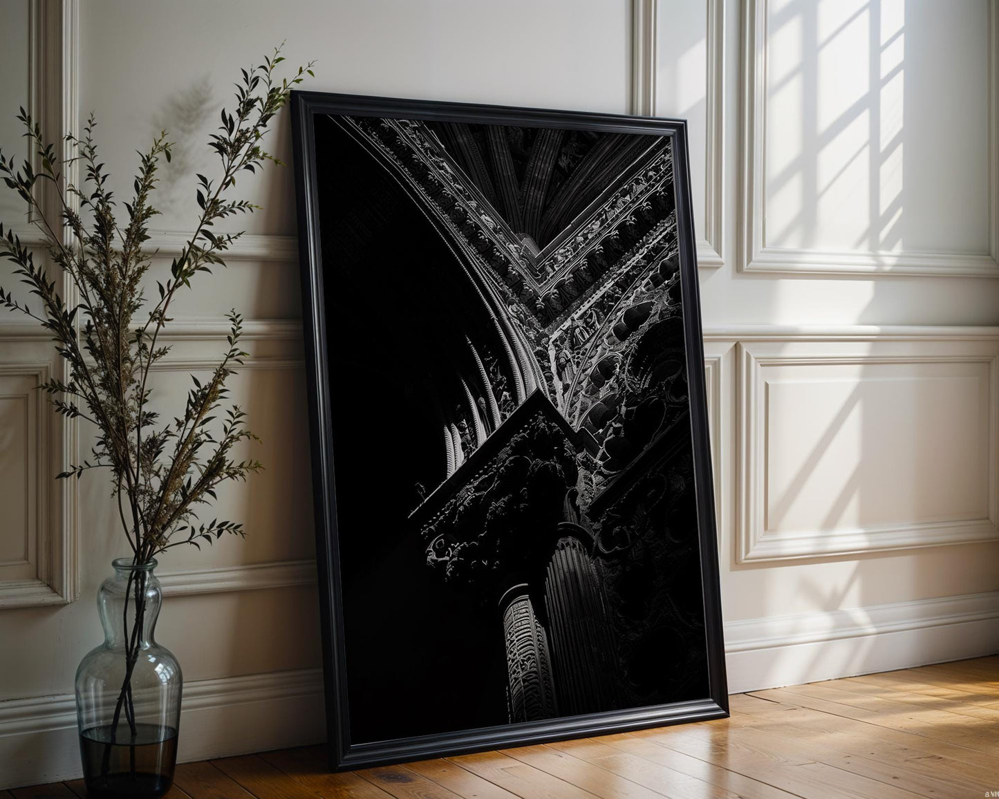 World Landmark | Seville Cathedral Black & White Gothic Architecture Print