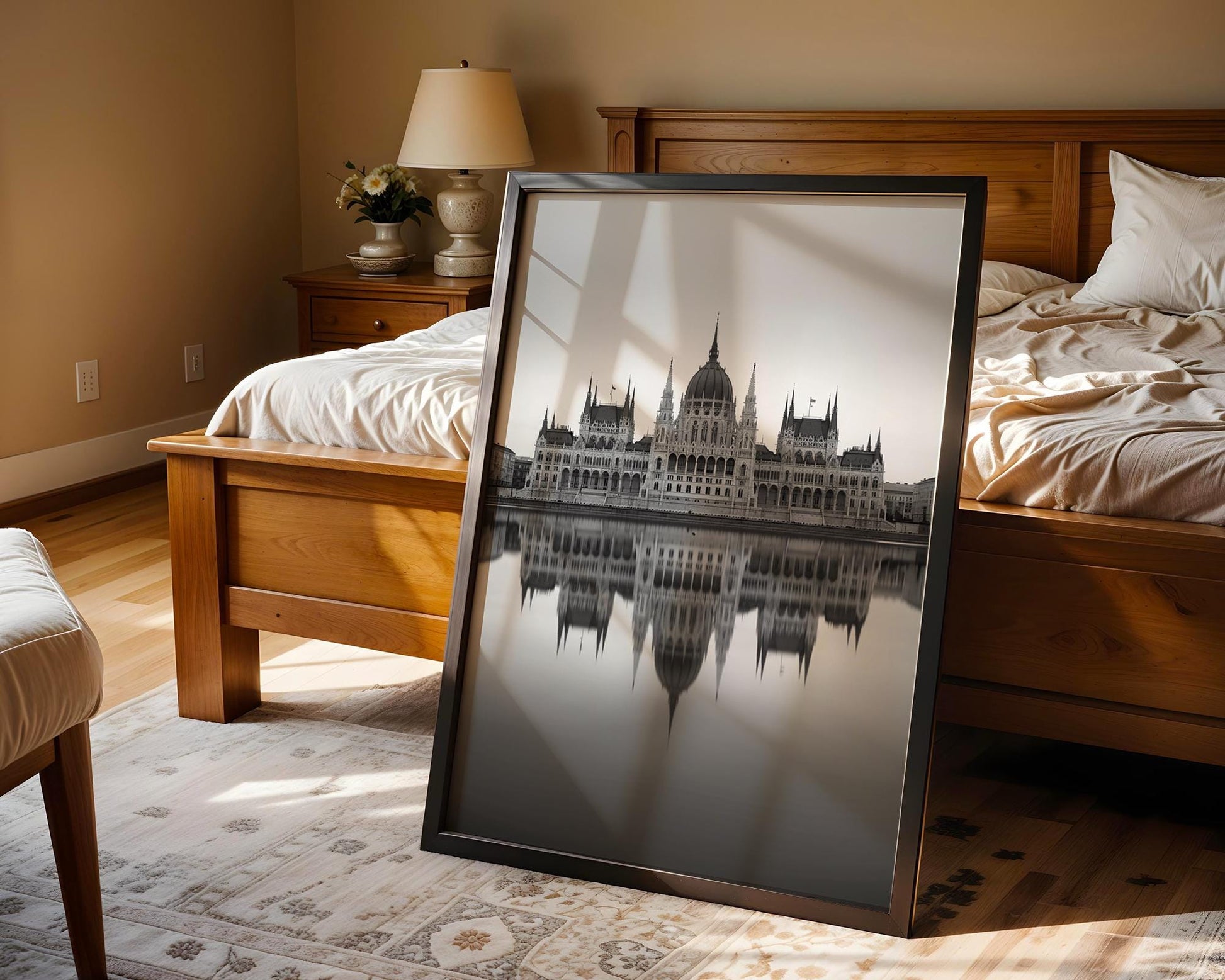 World Landmark | Budapest Parliament Print | Black and White Minimalist Architecture wall art print, black and white architectural poster, minimalist modern Scandinavian wall decor, Monohaus