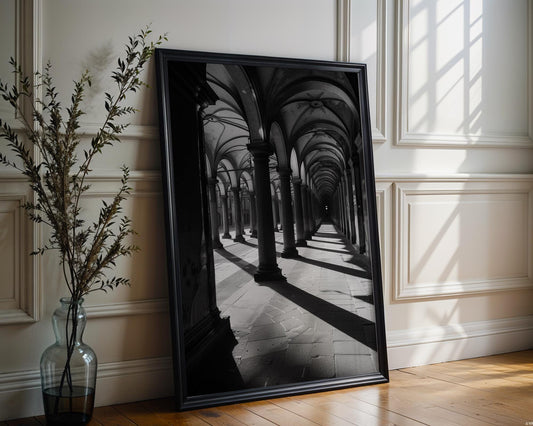 World Landmark | Bologna Italy Architecture Print | Minimalist Black and White Photography