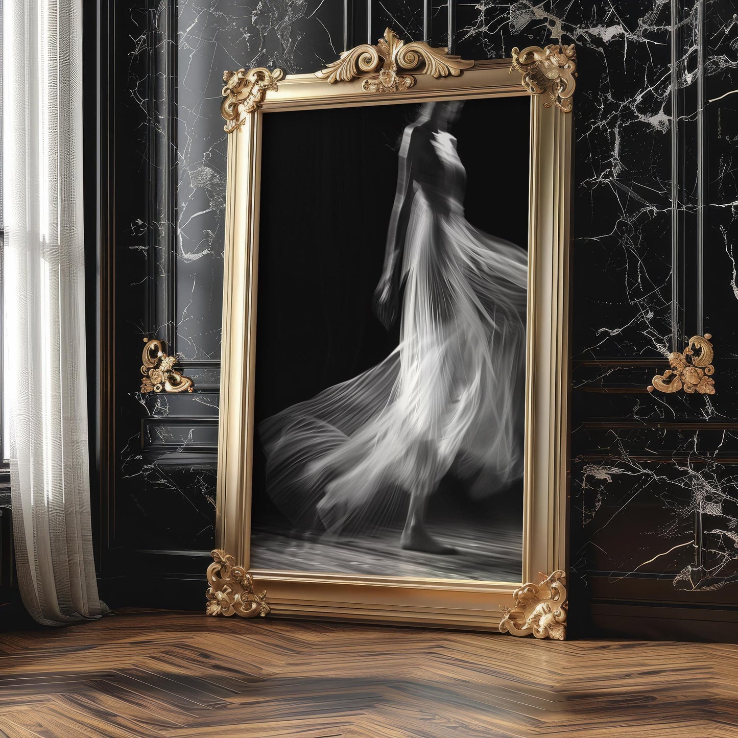 Minimal Wall Art Grace in Motion | Black and White Dance Photography wall art print, minimalist black and white poster, modern Scandinavian wall decor, Monohaus