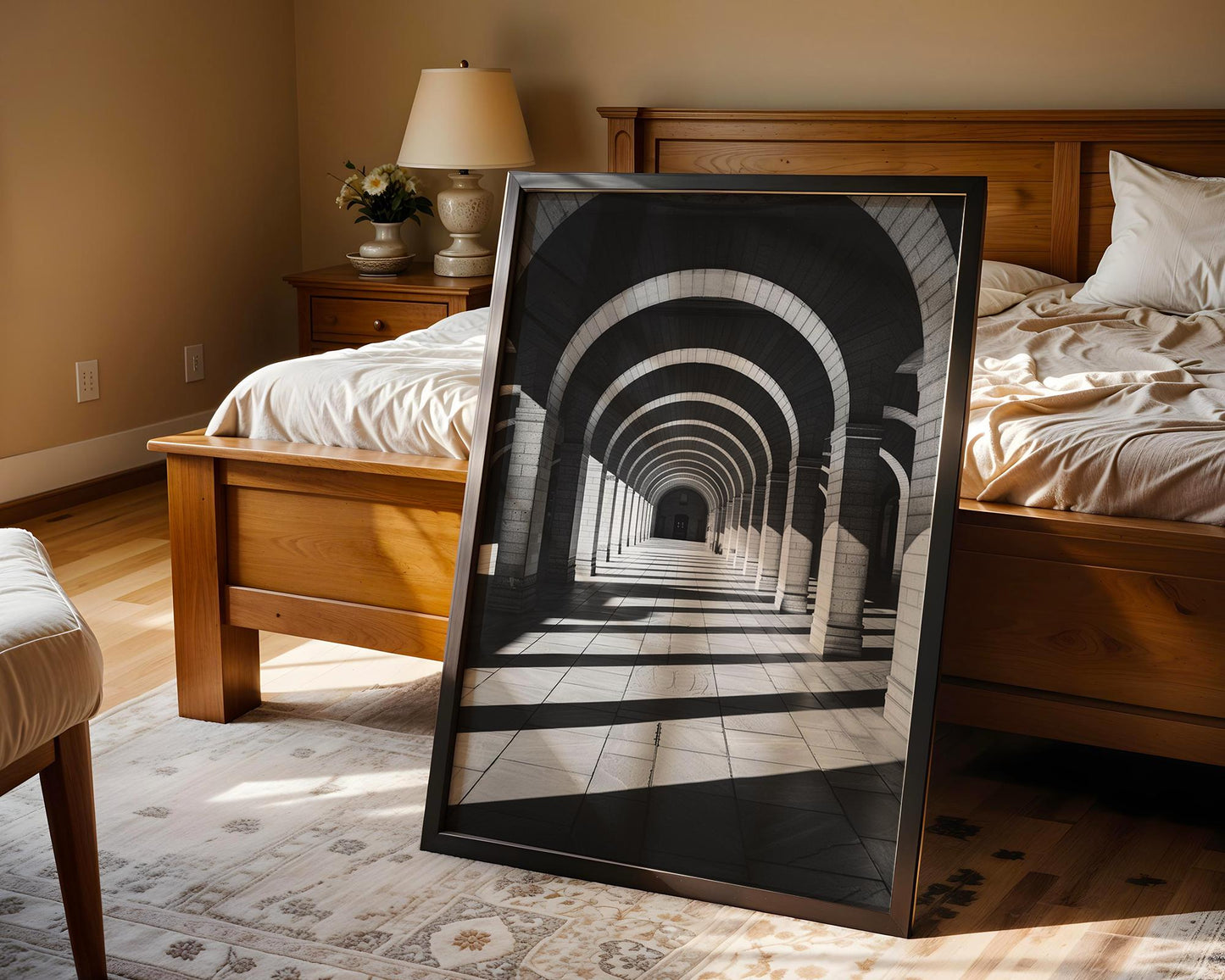 World Landmark | Madrid Cathedral Arches Print | Minimalist Black and White Photography