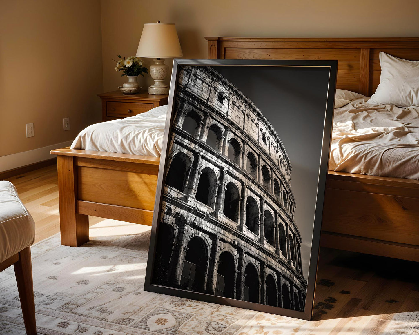 World Landmark | Rome Colosseum Photography Print | Black and White Ancient Architecture