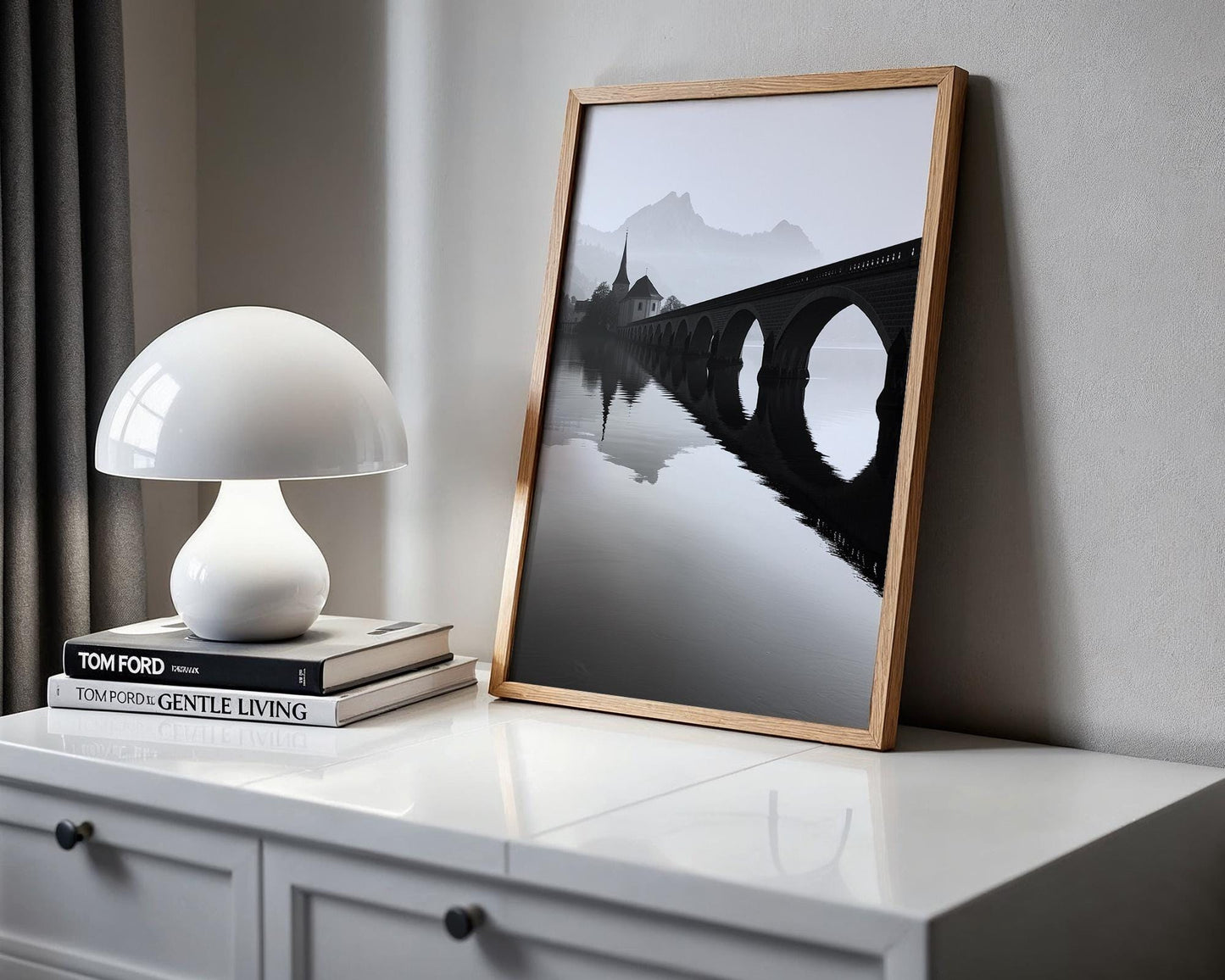 World Landmark | Lucerne Bridge Print | Swiss Black and White Photography, Minimalist Wall Art wall art print, minimalist black and white poster, modern Scandinavian wall decor, Monohaus
