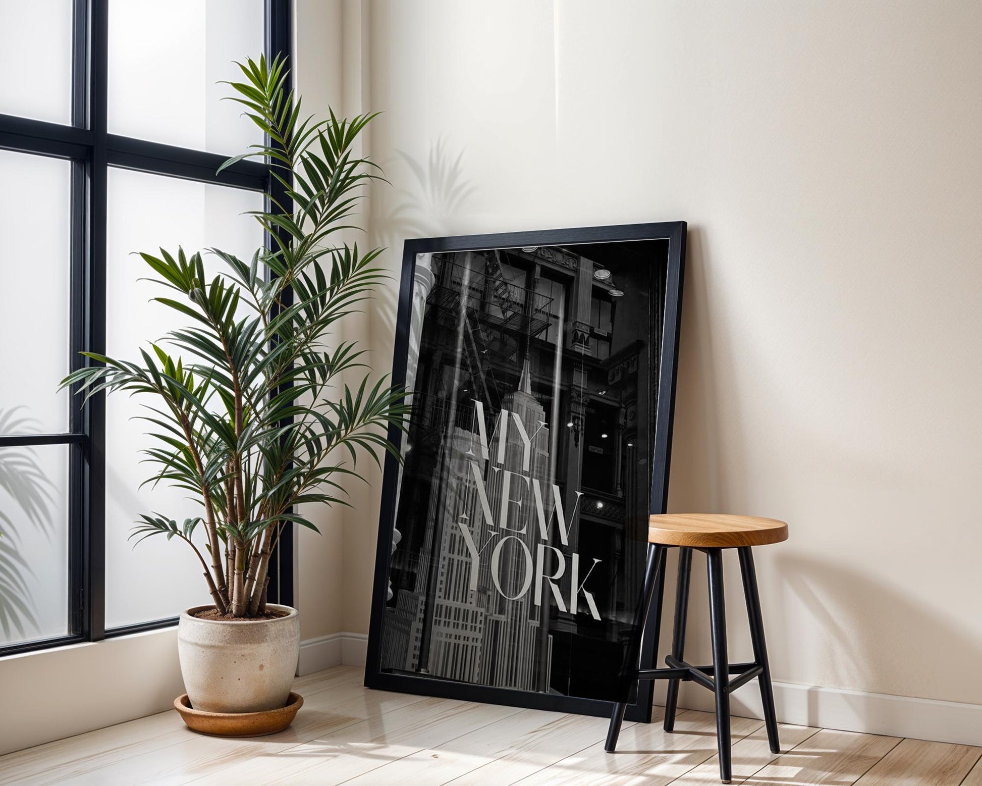 Designer Wall Art | Empire State Building Print | Black and White NYC Architectural wall art print, black and white architectural poster, minimalist modern Scandinavian wall decor, Monohaus