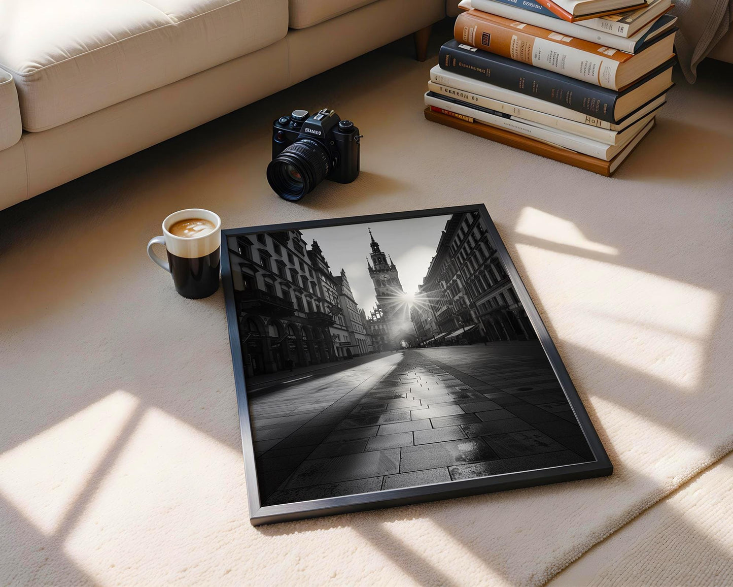 World Landmark | Munich City Tower Print | Black and White Architecture Photography