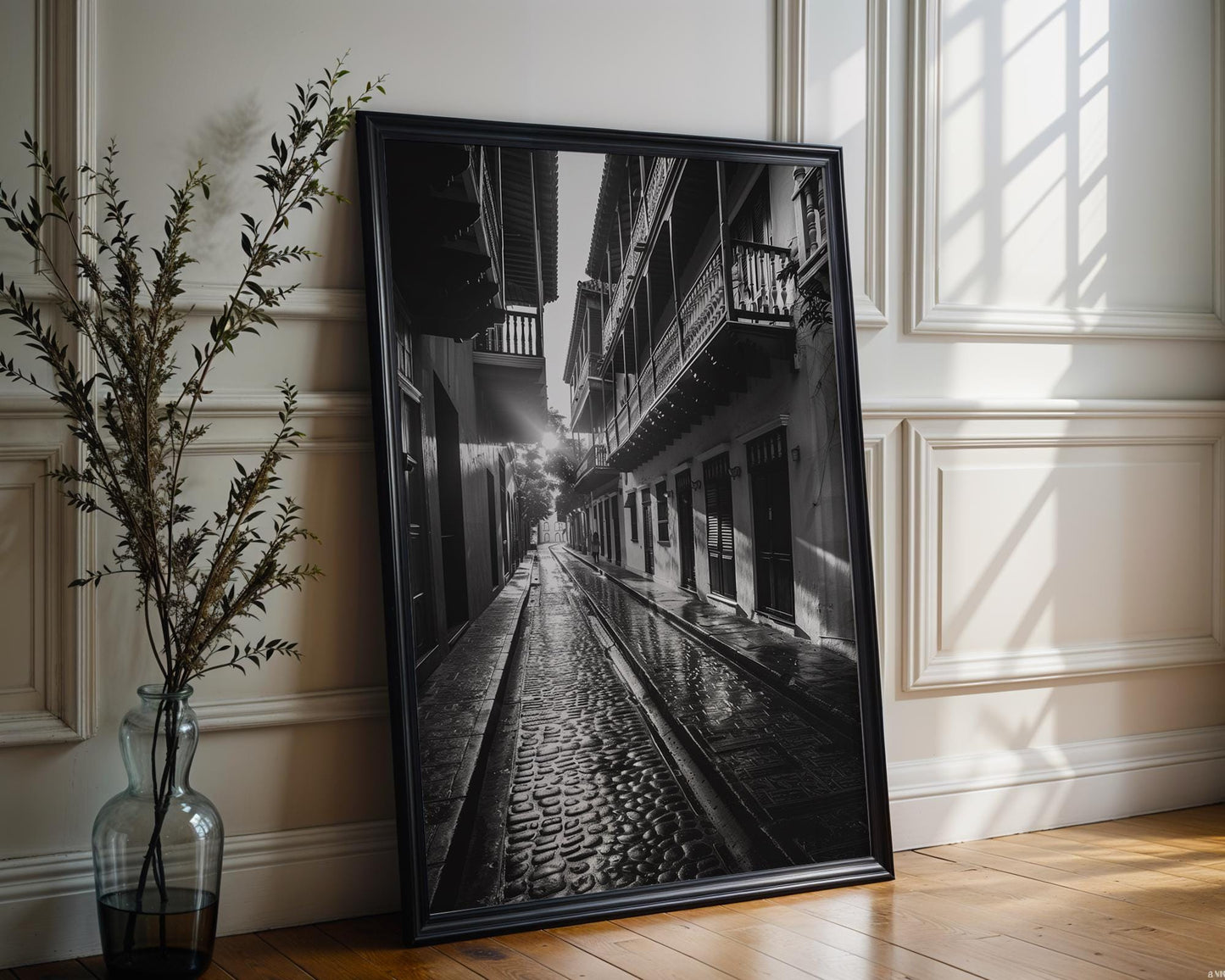 World Landmark | Cartagena Colombia Print | Black and White City Street Photography