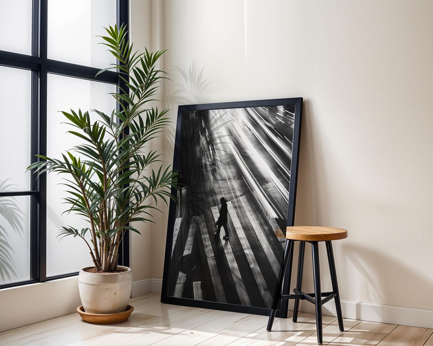 Urban Photography | Black and White Crosswalk Art Print | Minimalist Decor black and white photo print, minimalist monochrome wall art poster for modern interiors, Monohaus