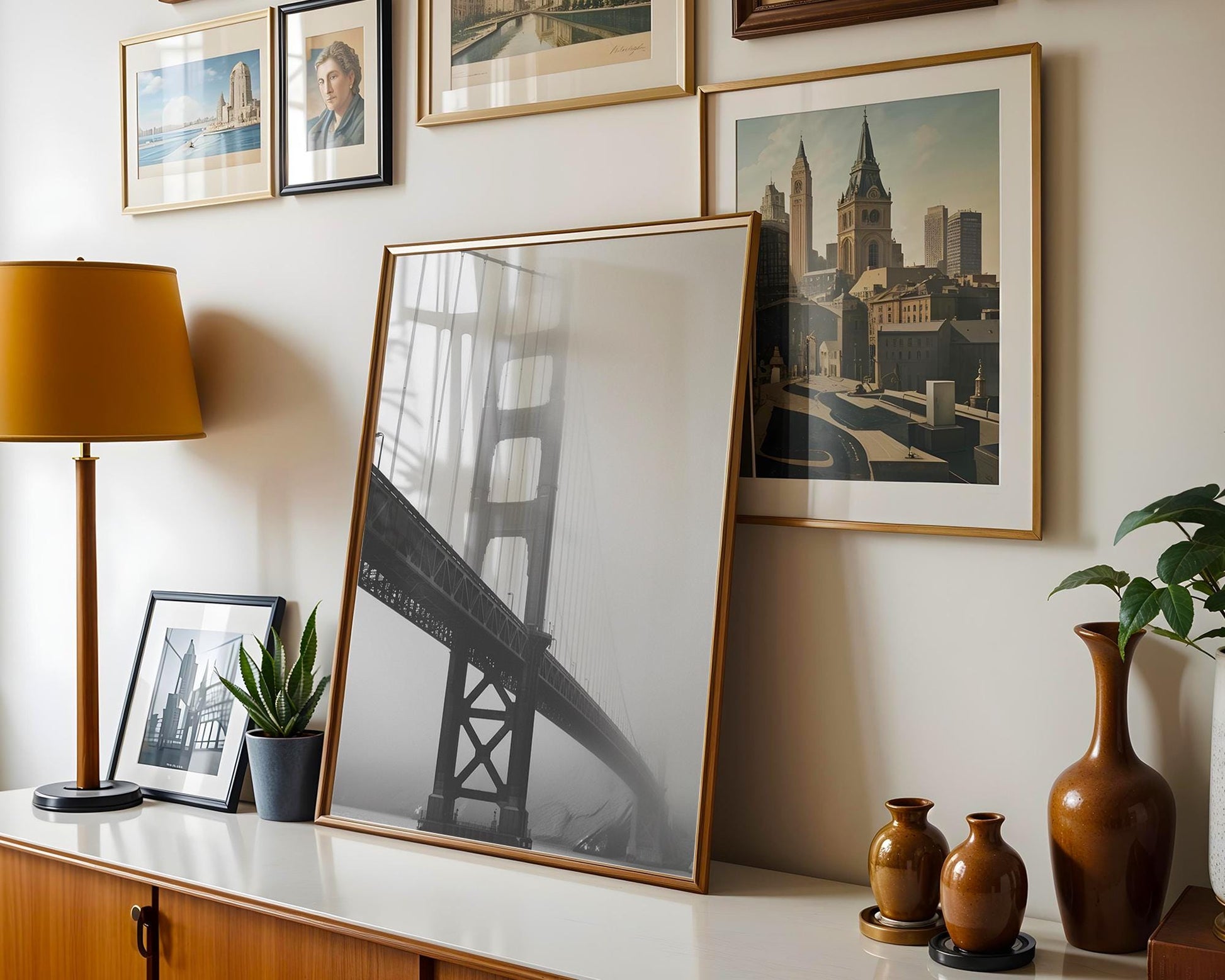 World Landmark | Golden Gate Bridge Print | Black and White Photography, San Francisco Wall Art wall art print, minimalist black and white poster, modern Scandinavian wall decor, Monohaus