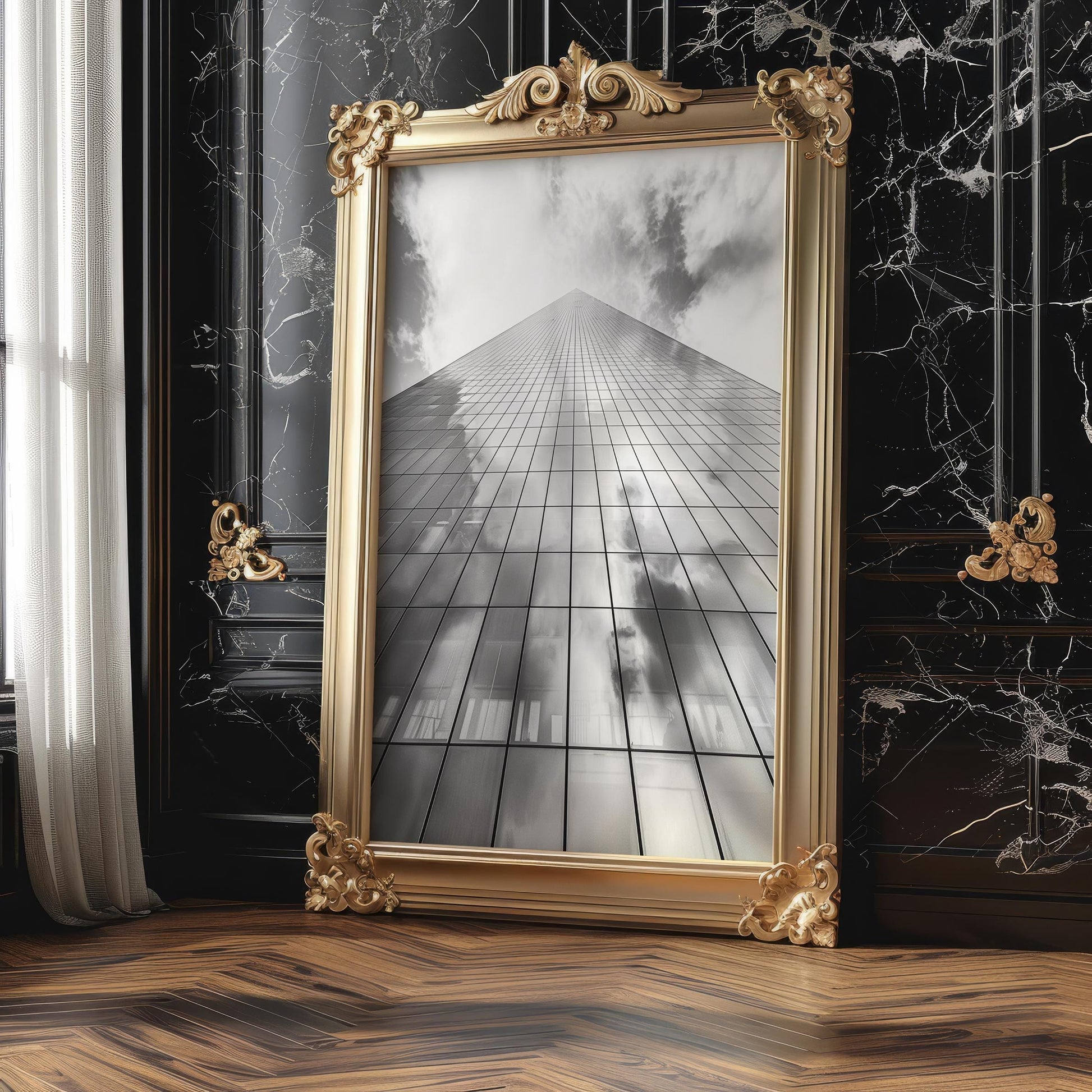 Urban Photography | Abstract Skyscraper Building Print | Minimal City Wall Art wall art print, black and white architectural poster, minimalist modern Scandinavian wall decor, Monohaus