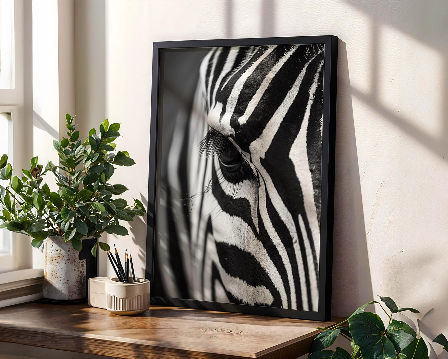 Wildlife Poster | Zebra Eye Print • Black & White Safari Photography, Scandi Wall Art wall art print, minimalist black and white poster, modern Scandinavian wall decor, Monohaus