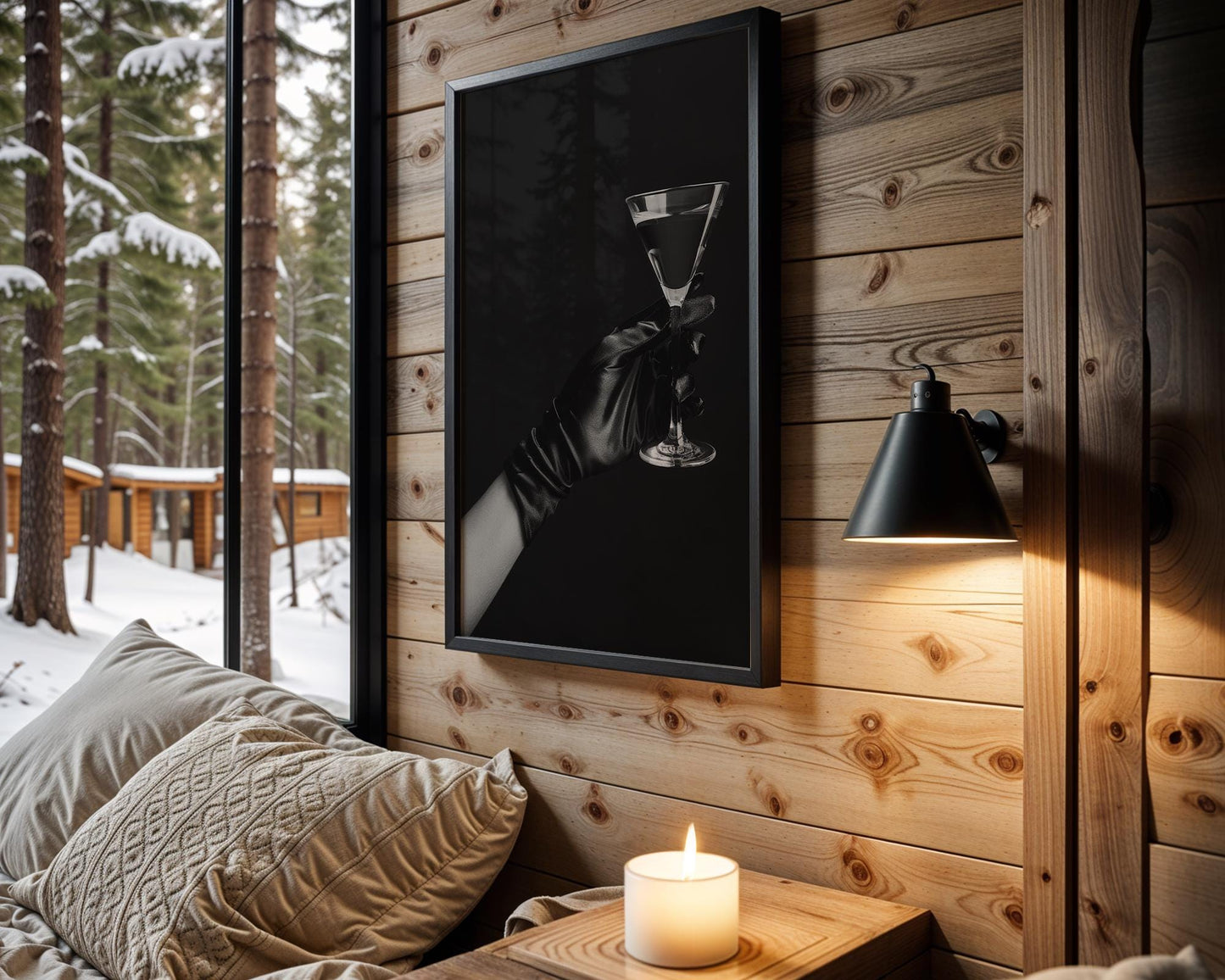 Minimal Wall Art Martini Art Print | Black and White Glamour Photography wall art print, minimalist black and white poster, modern Scandinavian wall decor, Monohaus