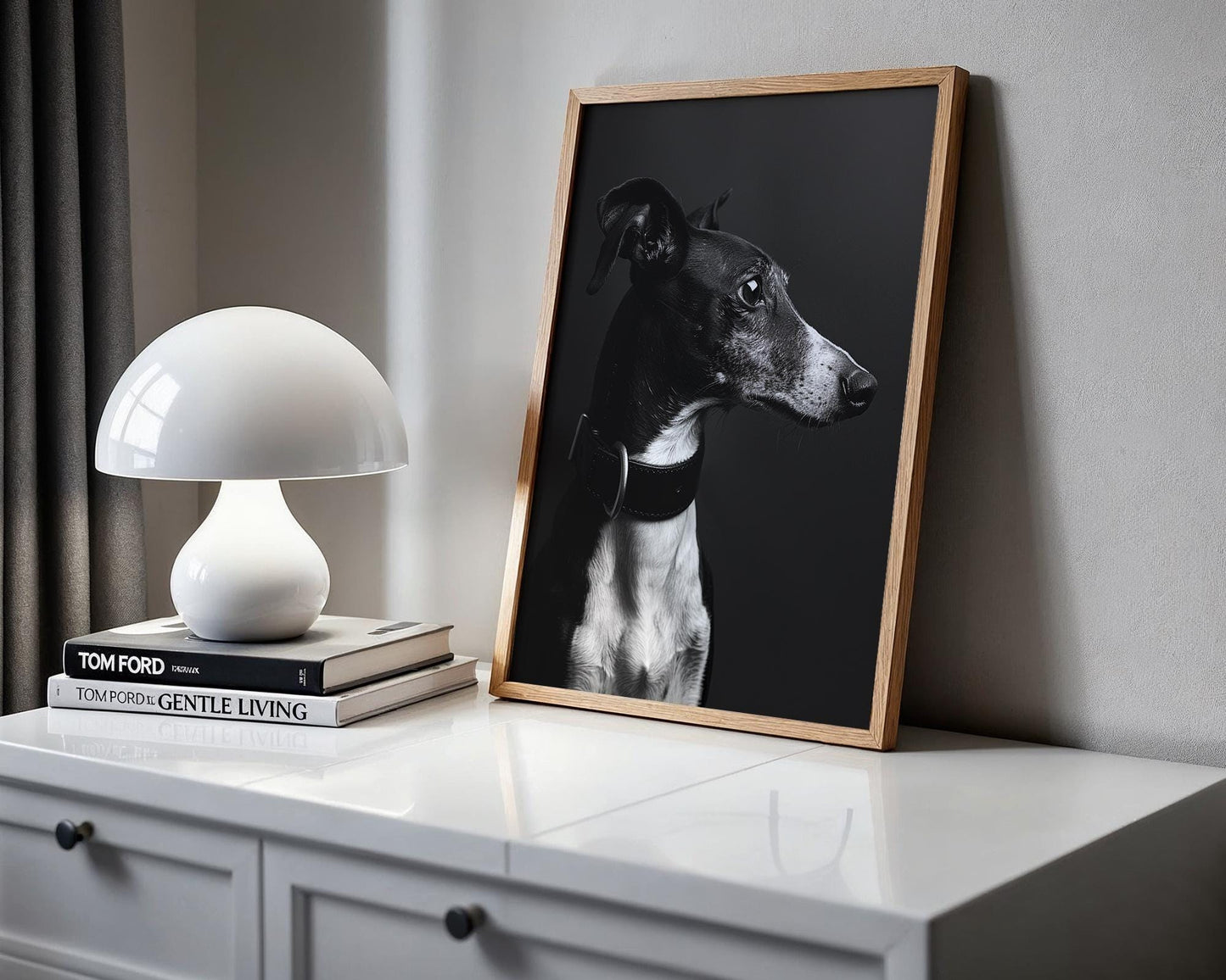 Dog Photography Greyhound Print Black and White | Minimalist Whippet Fine Art wall art print, minimalist black and white poster, modern Scandinavian wall decor, Monohaus