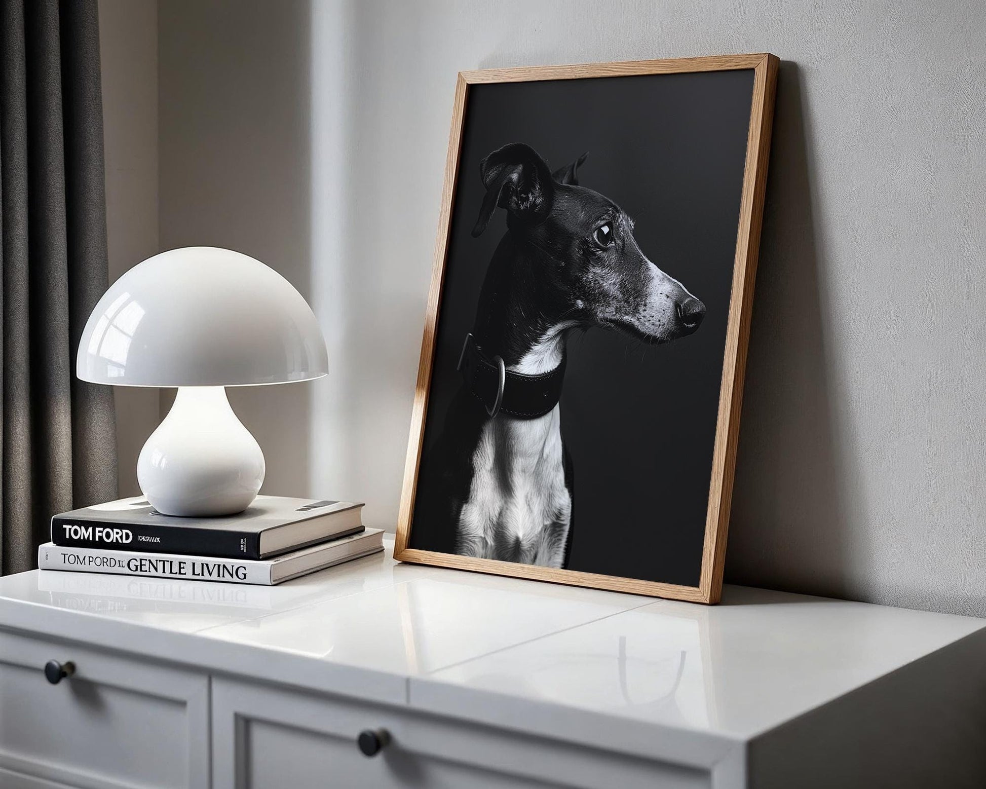 Dog Photography Greyhound Print Black and White | Minimalist Whippet Fine Art wall art print, minimalist black and white poster, modern Scandinavian wall decor, Monohaus