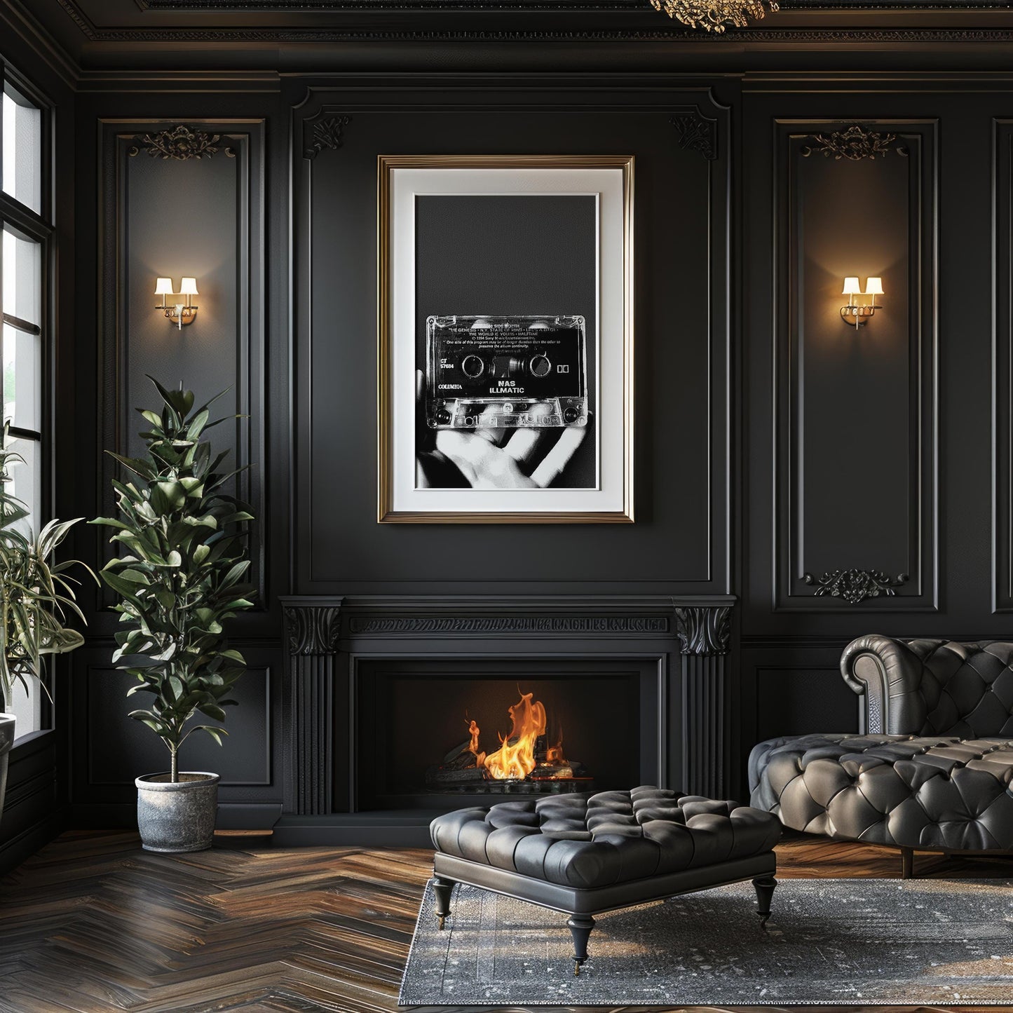 Designer Wall Art | Nas Illmatic Cassette Print | Black and White Hip Hop Photography wall art print, minimalist black and white poster, modern Scandinavian wall decor, Monohaus