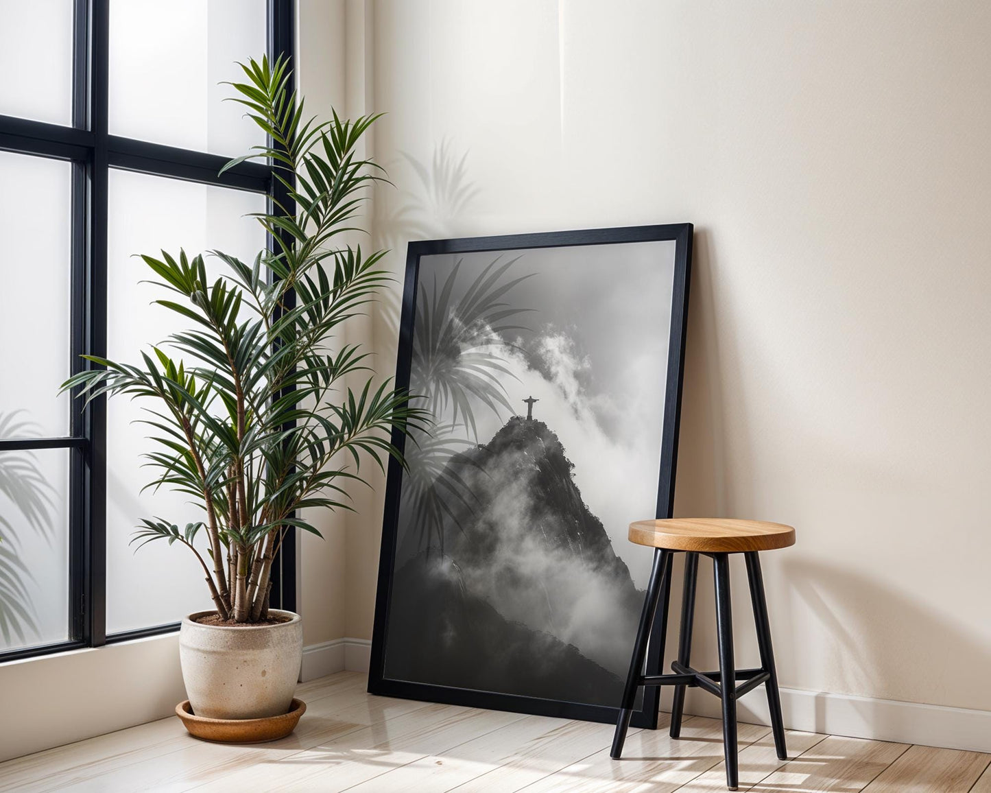 World Landmark | Christ the Redeemer Print | Rio de Janeiro, Brazil Black and White Photography wall art print, minimalist black and white poster, modern Scandinavian wall decor, Monohaus