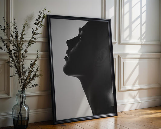 Minimal Wall Art | Black and White Male Portrait |  Monochrome Photography wall art print, minimalist black and white poster, modern Scandinavian wall decor, Monohaus