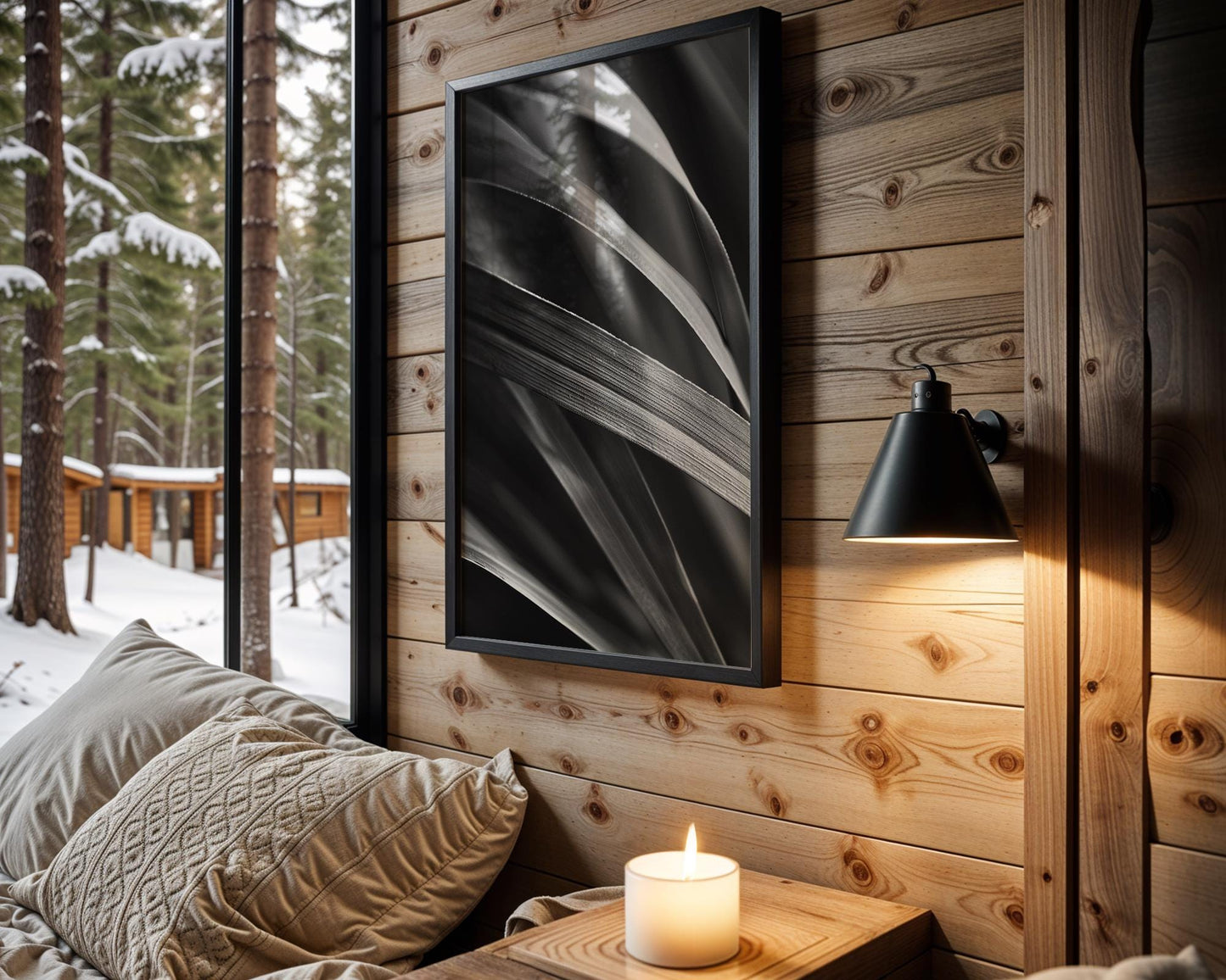 Botanical Photo | Abstract Leaf Macro Photography Print | Black & White Minimal abstract wall art print, geometric minimalist poster, modern Scandinavian decor, Monohaus