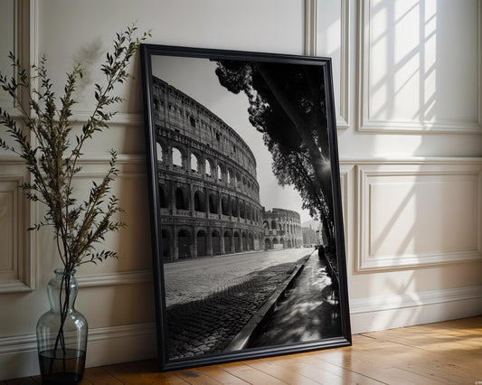 World Landmark | Rome Colosseum Photography Print | Black and White Italian Architecture Wall Art wall art print, black and white architectural poster, minimalist modern Scandinavian wall decor, Monohaus