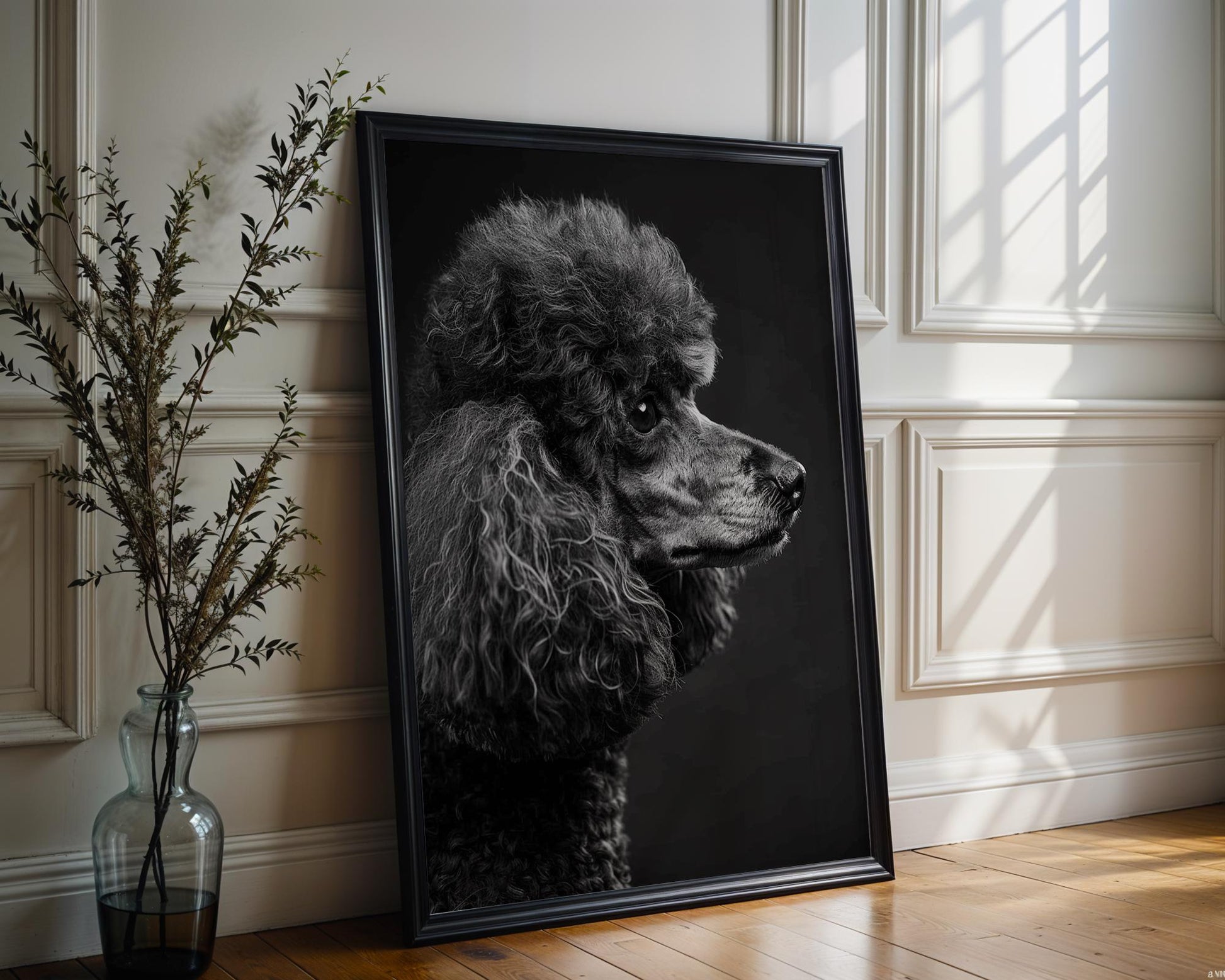 Dog Photography Black Poodle Profile Print | Minimalist  Poster wall art print, minimalist black and white poster, modern Scandinavian wall decor, Monohaus