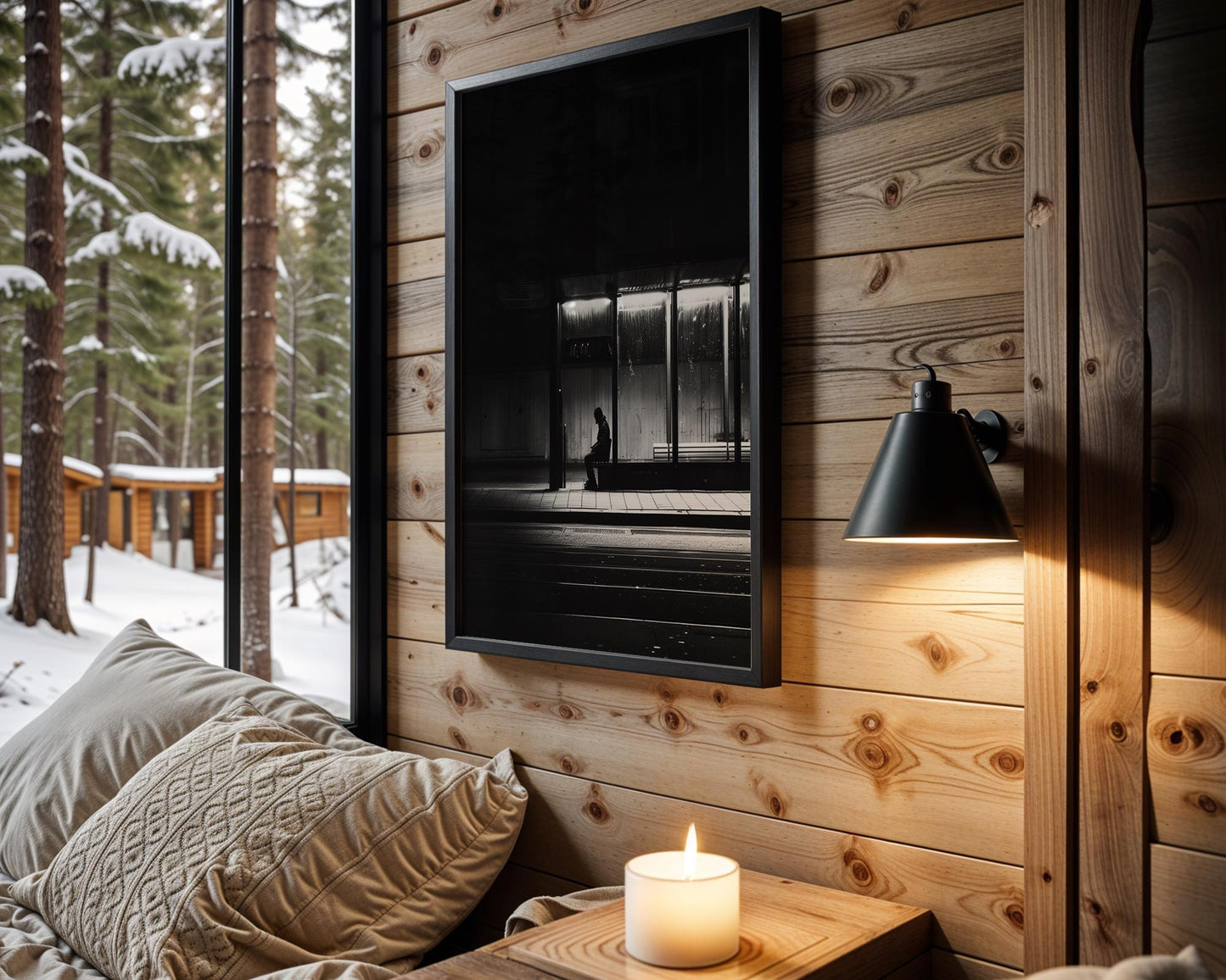 Black and White Urban Night Photography Print | Minimalist Wall Art black and white photo print, minimalist monochrome wall art poster for modern interiors, Monohaus