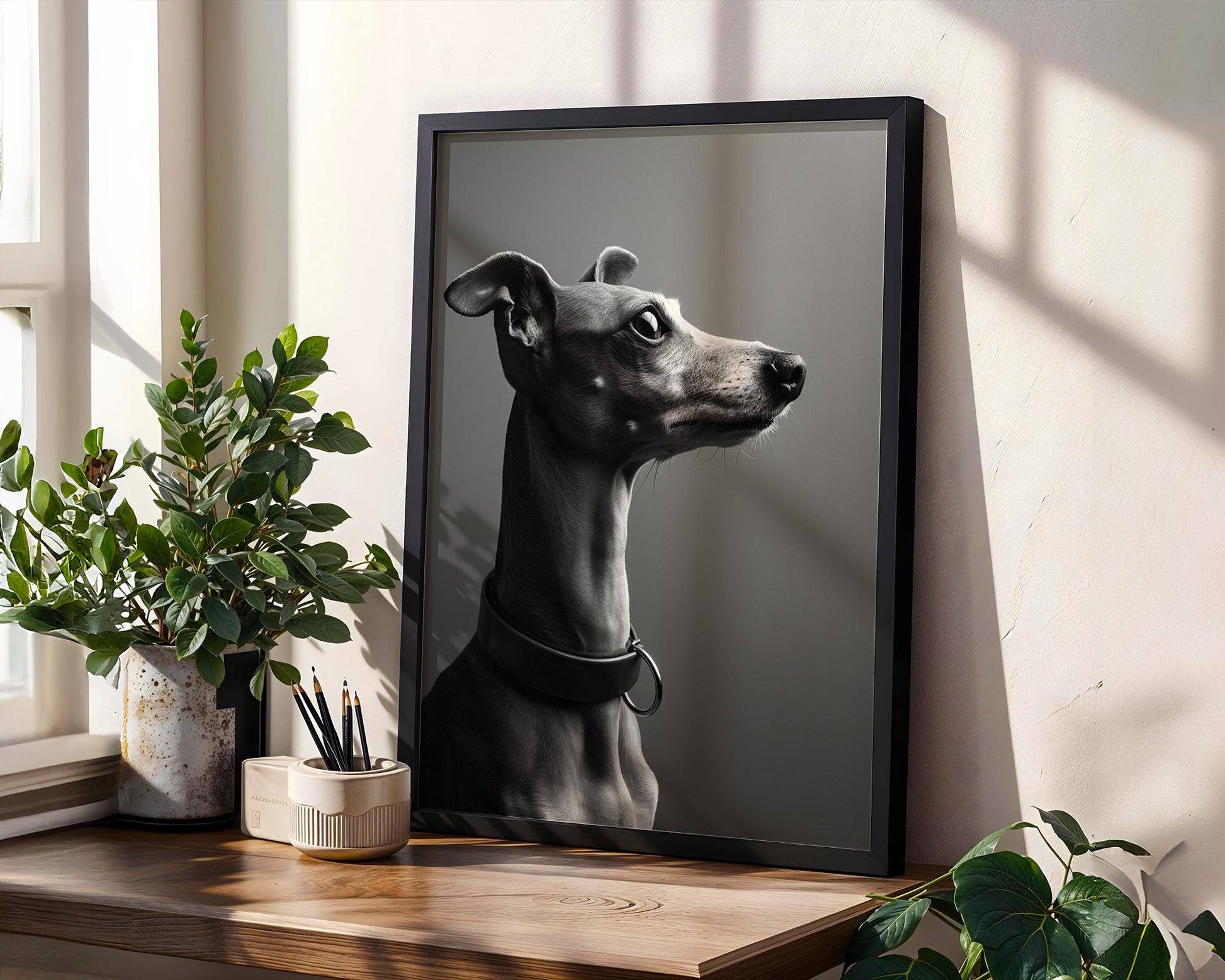Dog Photography Greyhound Art Print | Minimalist , Scandinavian Decor wall art print, minimalist black and white poster, modern Scandinavian wall decor, Monohaus