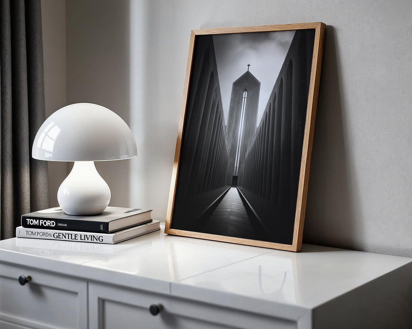 World Landmark | Modern Church Architecture Print | Minimalist Black and White Photography