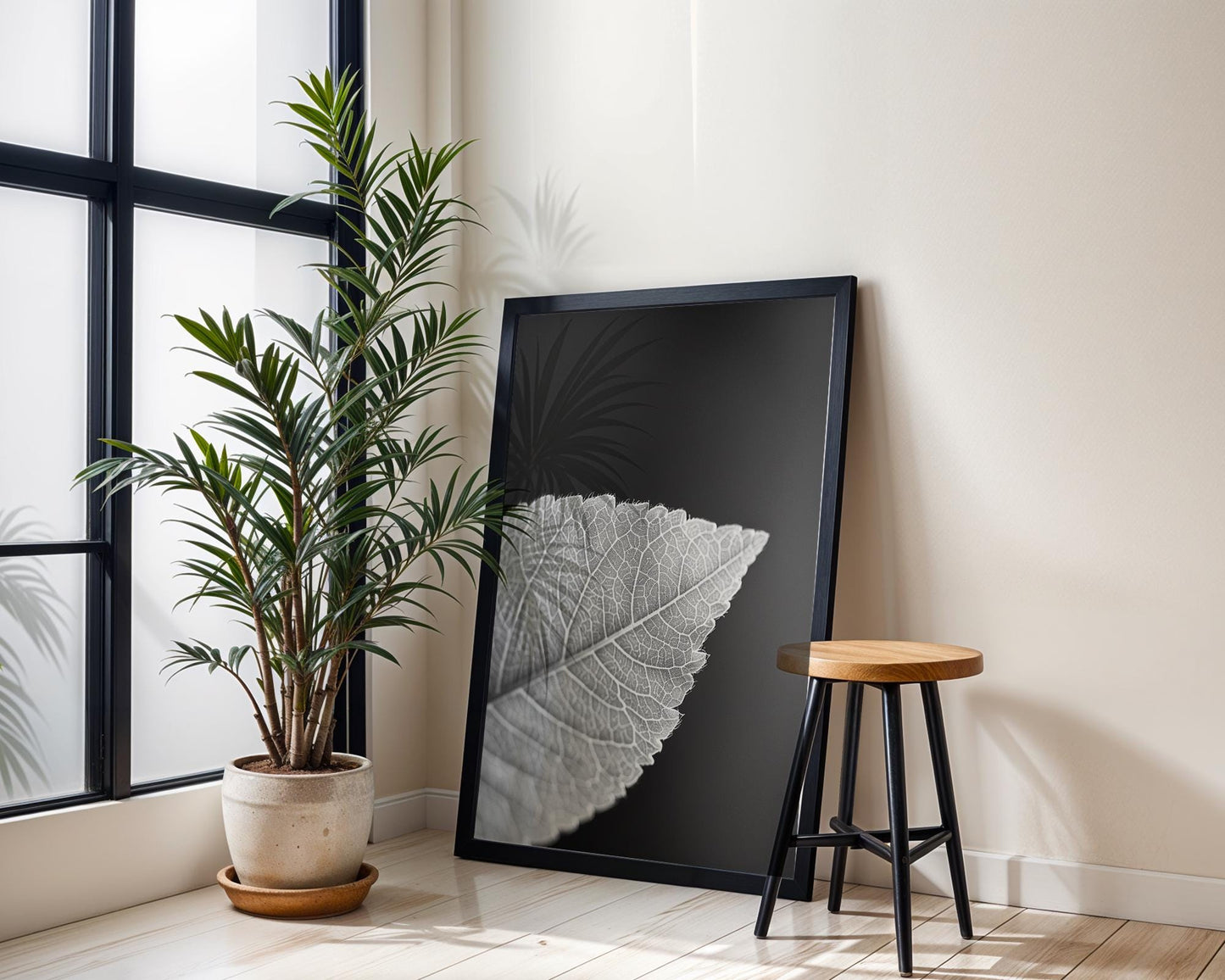 Botanical Photo | Monochrome Leaf Print | Fine Art  Photography, Modern Wall Decor wall art print, minimalist black and white poster, modern Scandinavian wall decor, Monohaus