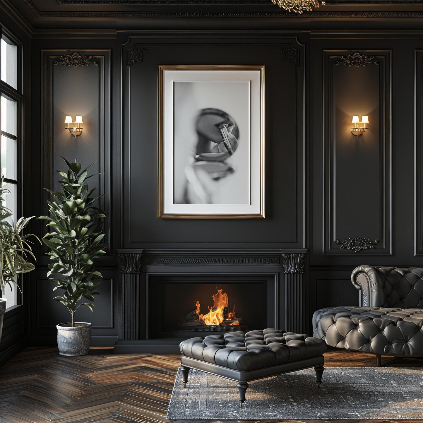 Designer Wall Art | Lipstick Reflection Print | Minimalist Black and White Photography wall art print, minimalist black and white poster, modern Scandinavian wall decor, Monohaus