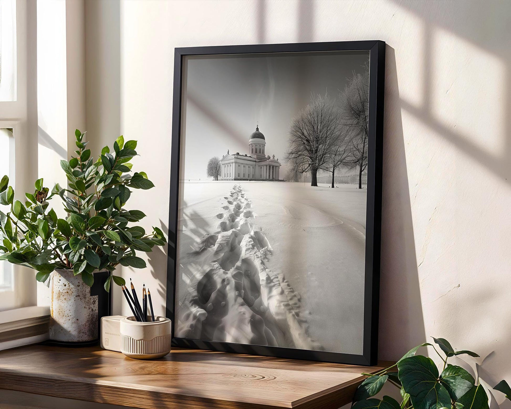 World Landmark | Helsinki Cathedral Black and White Photography Print | Finland Nordic Wall Art wall art print, minimalist black and white poster, modern Scandinavian wall decor, Monohaus