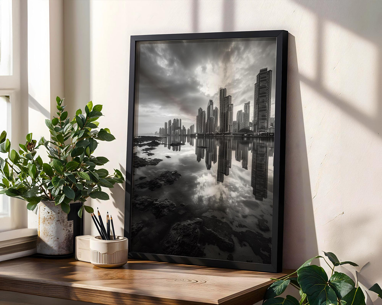 World Landmark | Panama City Skyline Print | Black and White Architecture Photography