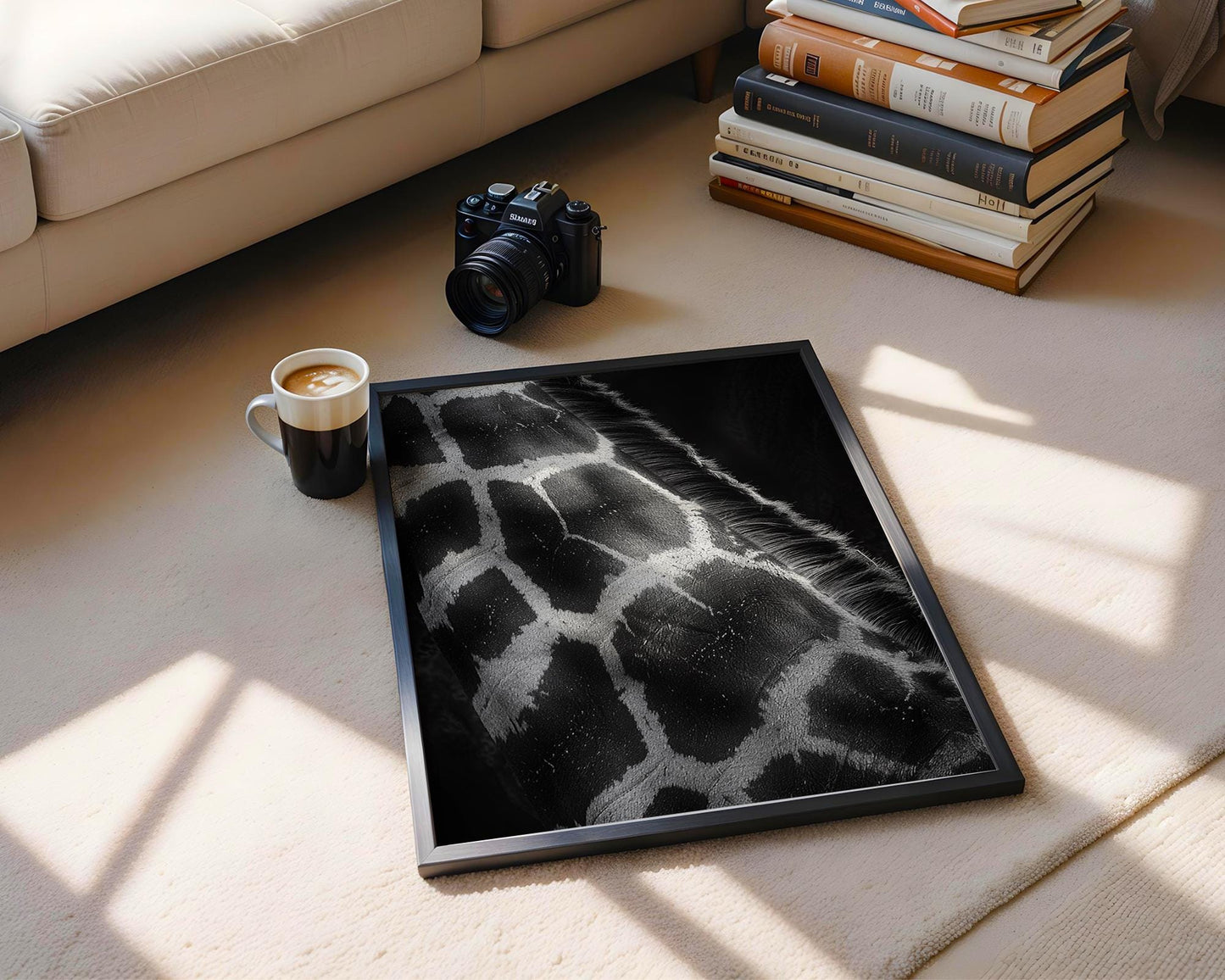 Wildlife Poster | Giraffe Print | Black & White Safari Photography, Modern Wall Art wall art print, minimalist black and white poster, modern Scandinavian wall decor, Monohaus