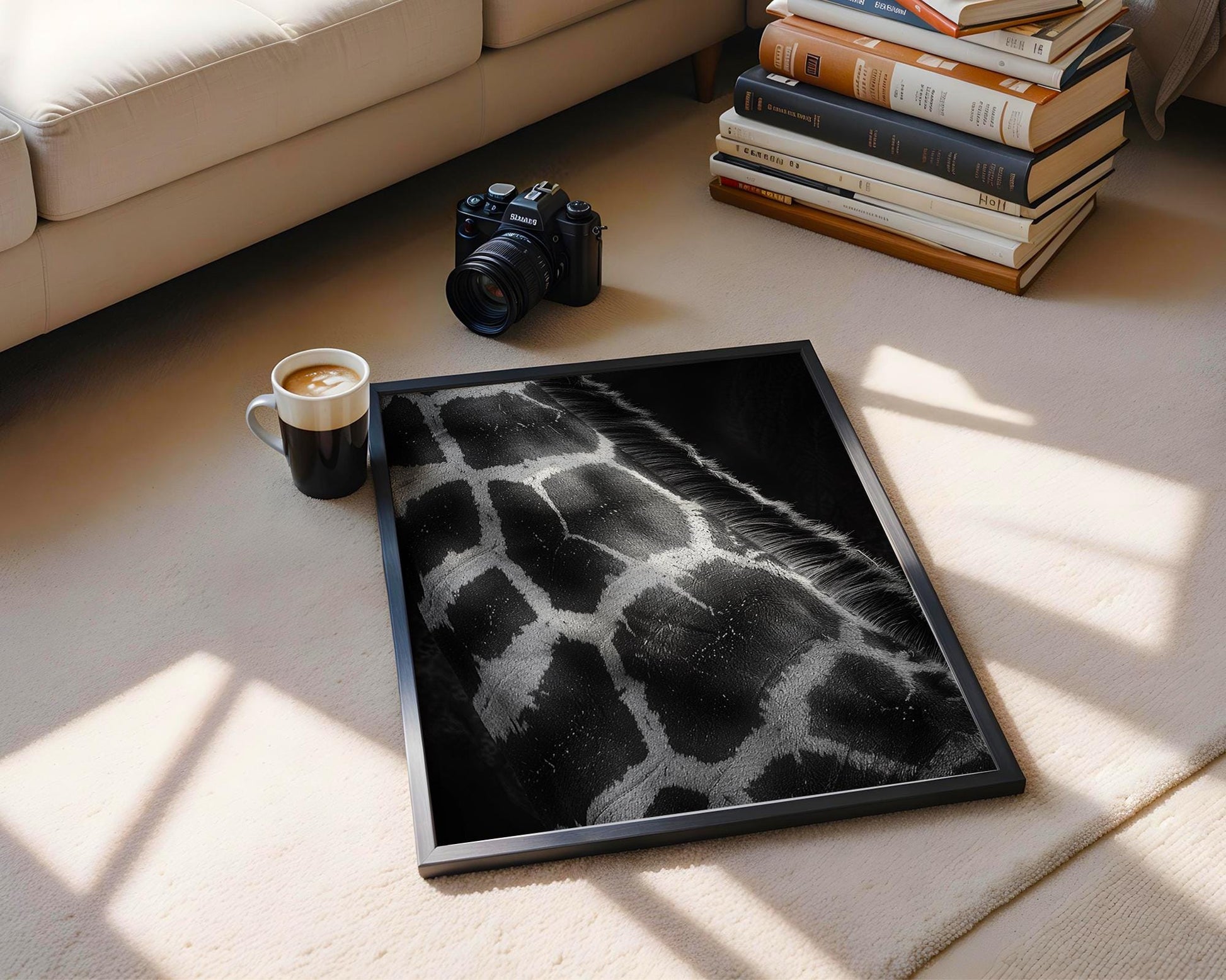 Wildlife Poster | Giraffe Print | Black & White Safari Photography, Modern Wall Art wall art print, minimalist black and white poster, modern Scandinavian wall decor, Monohaus