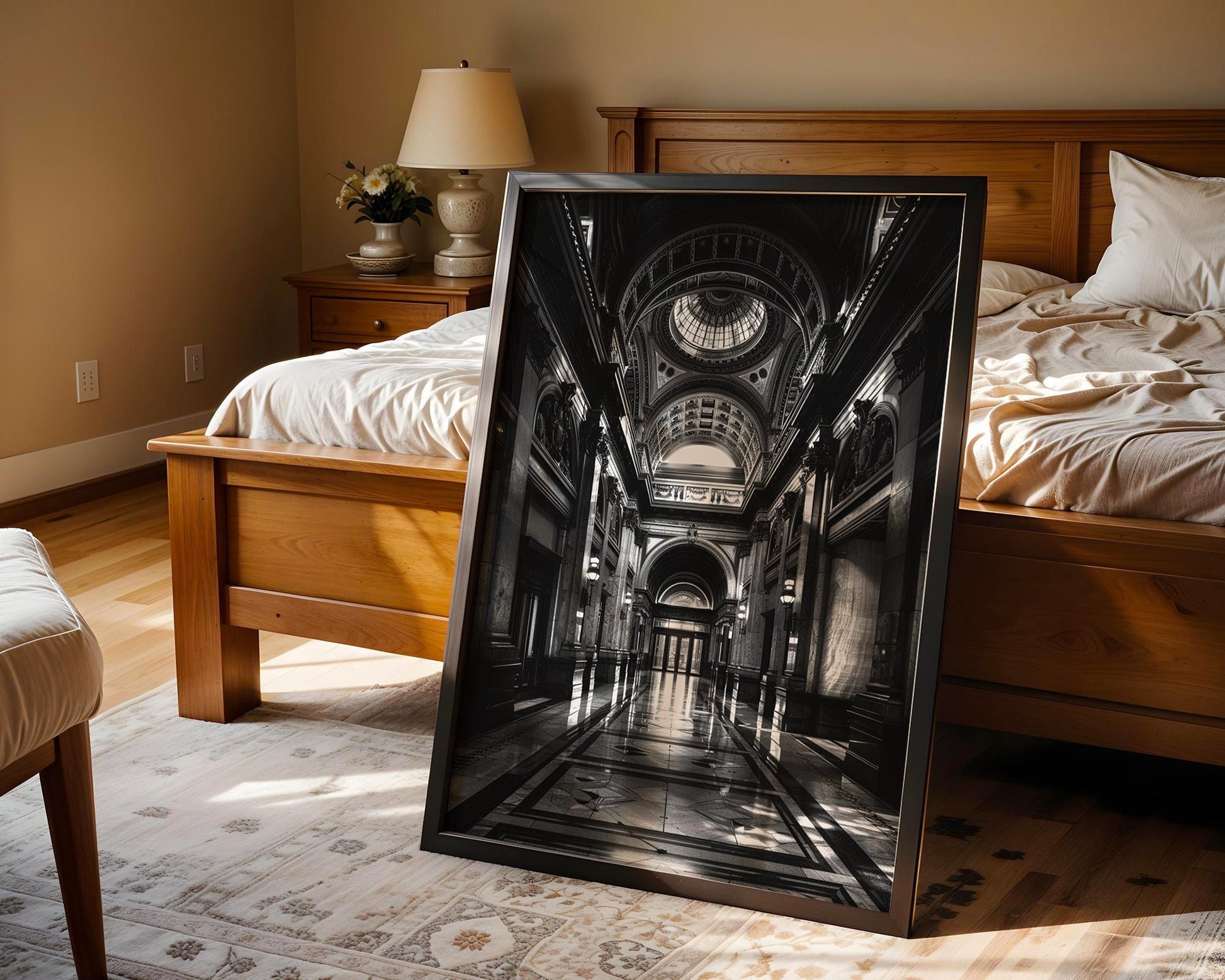 World Landmark | Vienna Museum Hall Photography Print | Grand Architecture Art wall art print, black and white architectural poster, minimalist modern Scandinavian wall decor, Monohaus