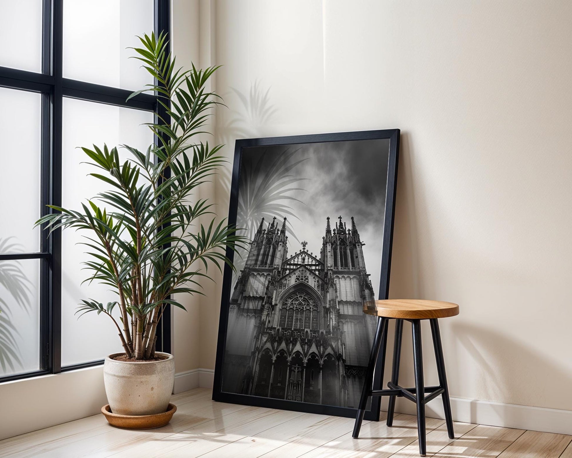 World Landmark | Gothic Cathedral Black and White Photography Print | Europe Architecture Wall Art wall art print, black and white architectural poster, minimalist modern Scandinavian wall decor, Monohaus