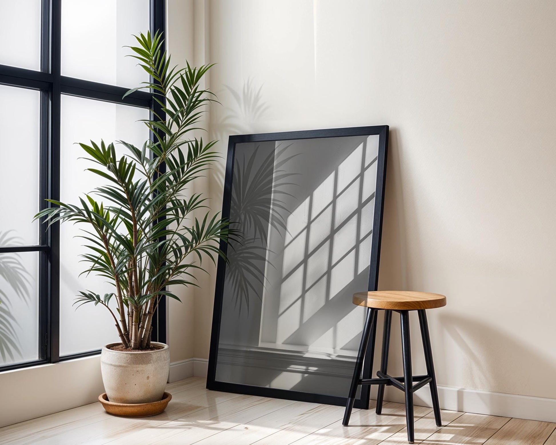 Minimal Wall Art Window Shadow Print | Minimalist Black and White Photography wall art print, minimalist black and white poster, modern Scandinavian wall decor, Monohaus