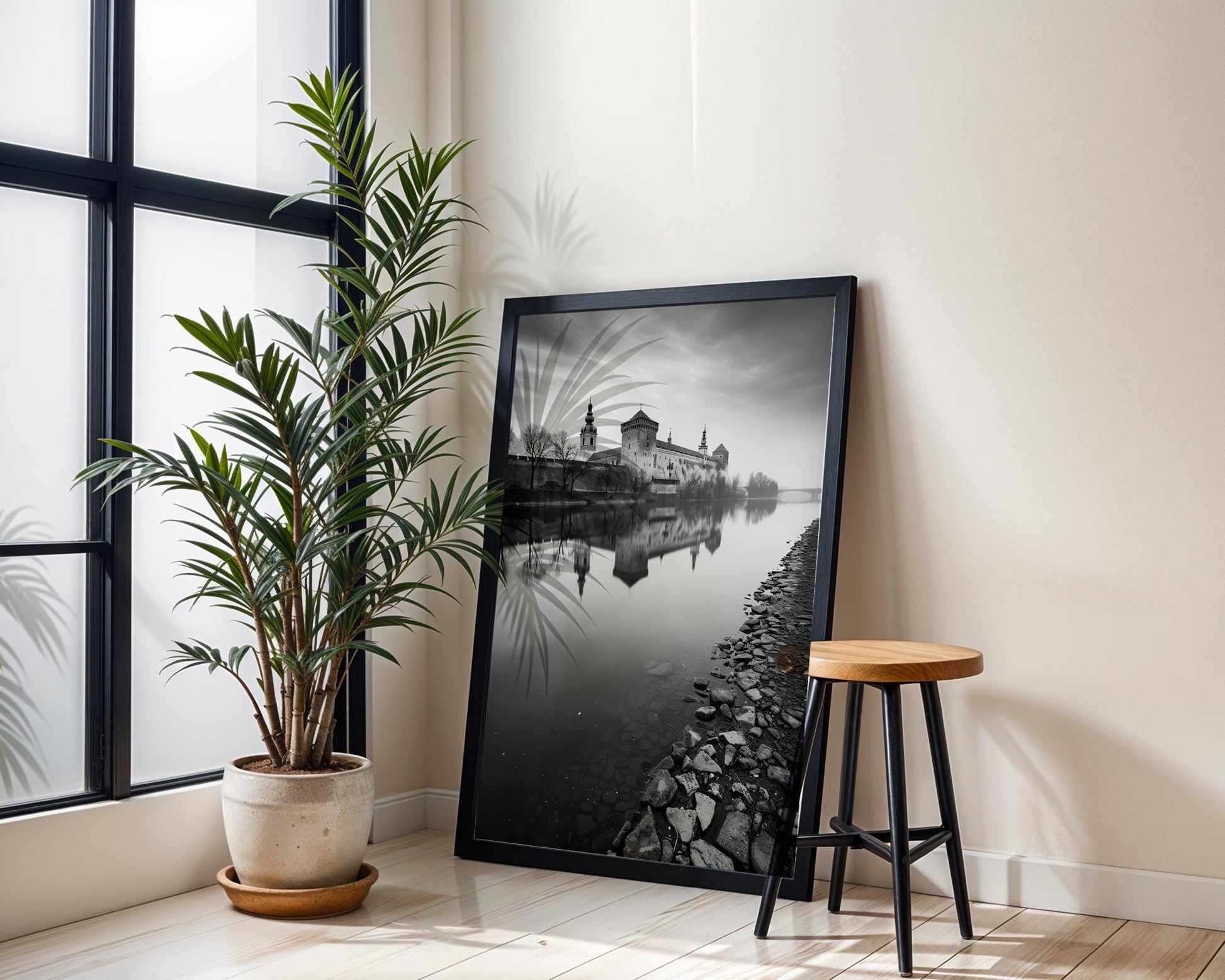 World Landmark | Krakow Castle Photography Print | Black and White Architecture Wall Art wall art print, black and white architectural poster, minimalist modern Scandinavian wall decor, Monohaus