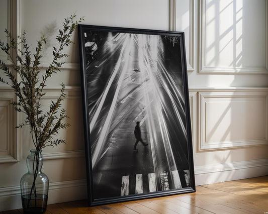 Urban Photography | Black and White Crosswalk Art Print | Urban Minimalist Decor black and white photo print, minimalist monochrome wall art poster for modern interiors, Monohaus