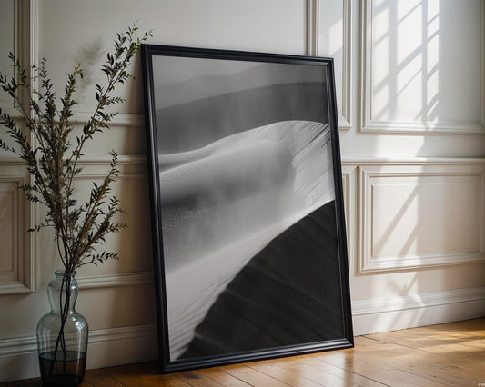 Minimal Wall Art Desert Whisper | Black and White Abstract Landscape | abstract wall art print, geometric minimalist poster, modern Scandinavian decor, Monohaus