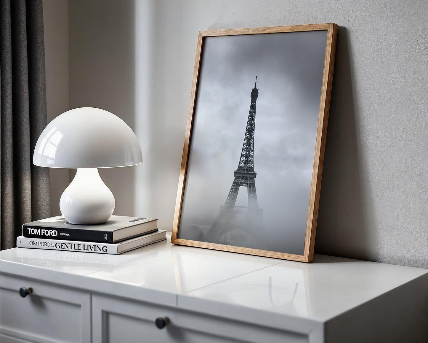 World Landmark | Eiffel Tower Photography Print | Paris Black and White Minimalist Wall Art