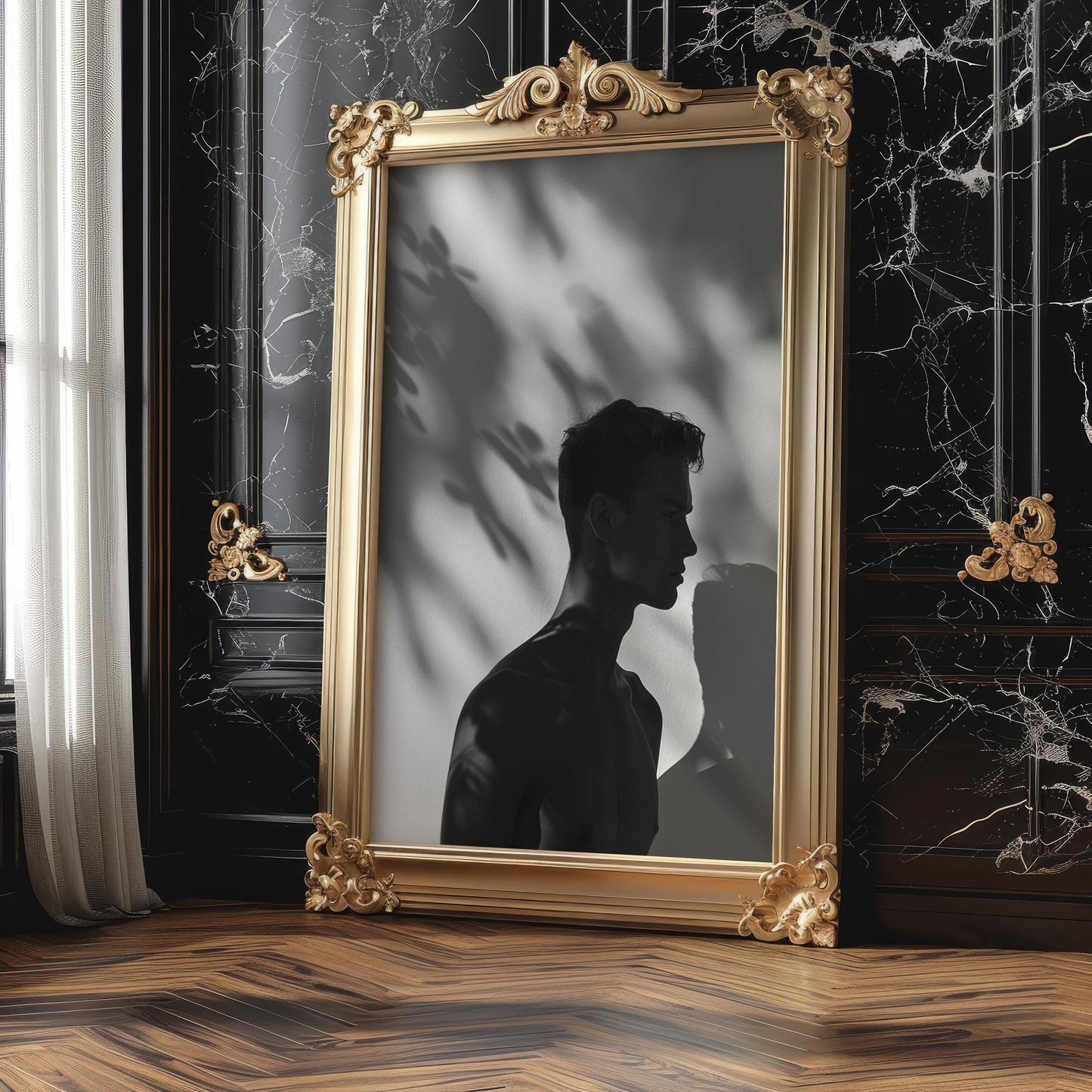 Minimal Wall Art Shadow Portrait Art Print | Minimalist Photography Poster wall art print, minimalist black and white poster, modern Scandinavian wall decor, Monohaus