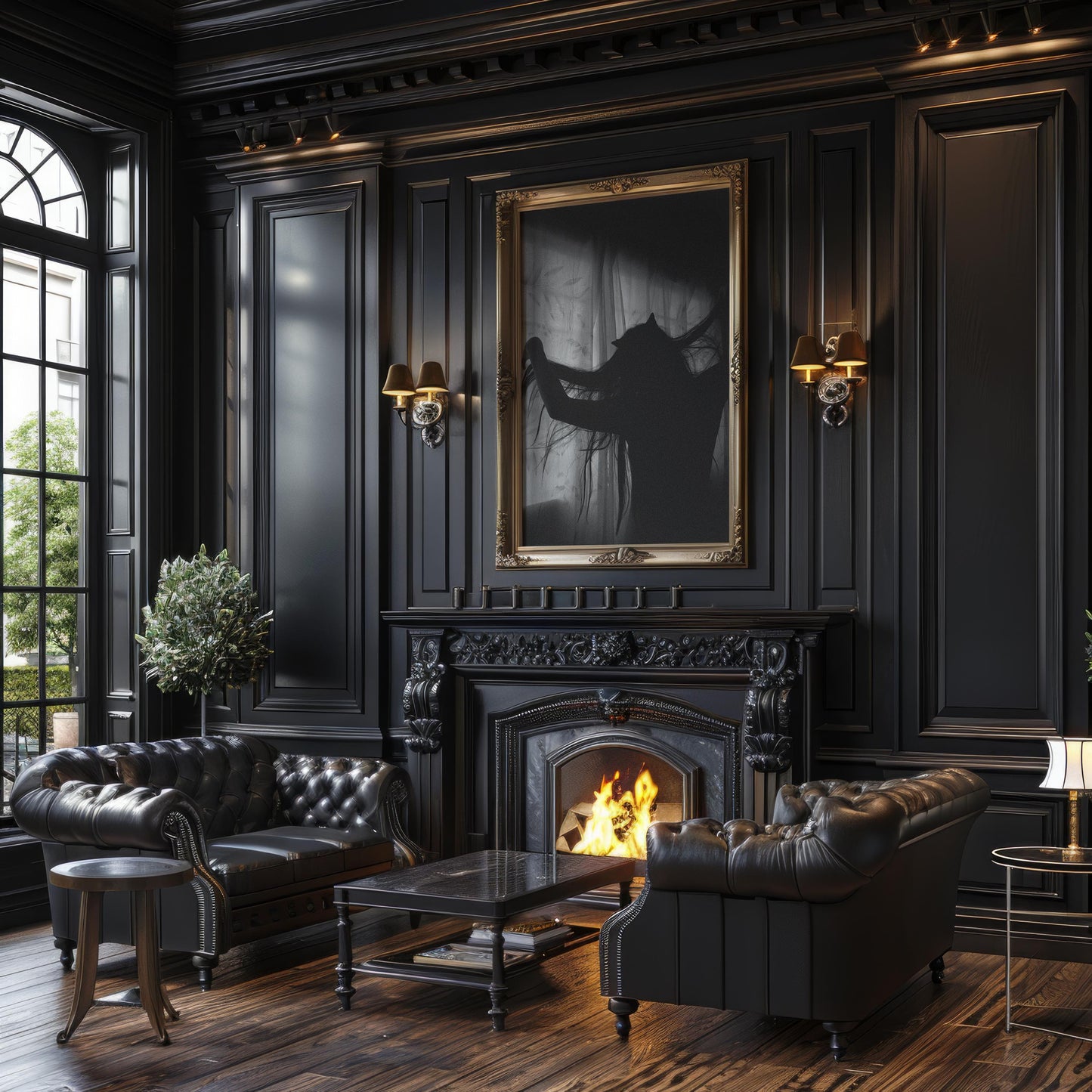 Designer Wall Art | Cat Girl Silhouette Print | Minimalist Gothic Home Decor wall art print, minimalist black and white poster, modern Scandinavian wall decor, Monohaus