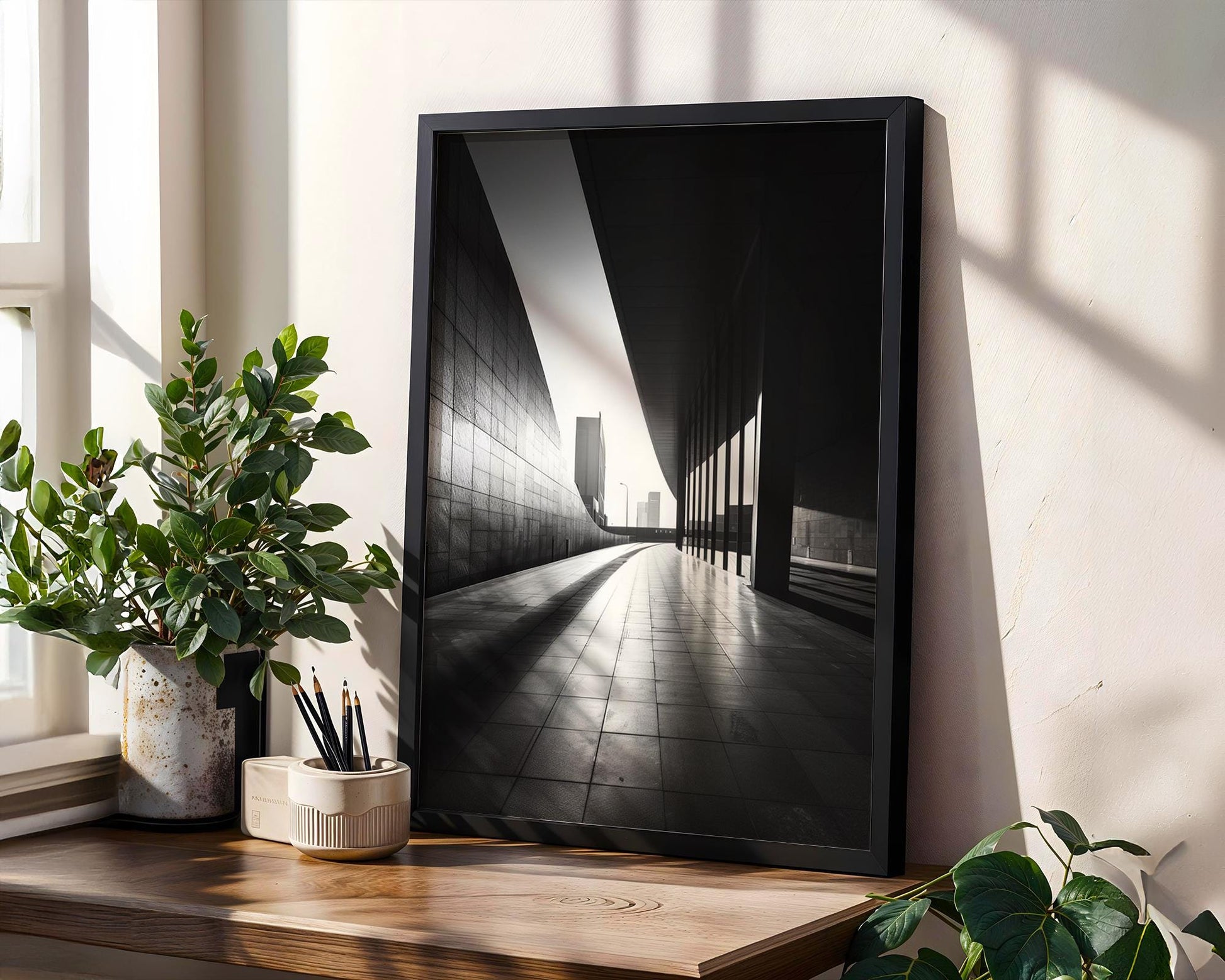 Urban Photography | Abstract Curved Modern Architecture Print Black and White wall art print, black and white architectural poster, minimalist modern Scandinavian wall decor, Monohaus